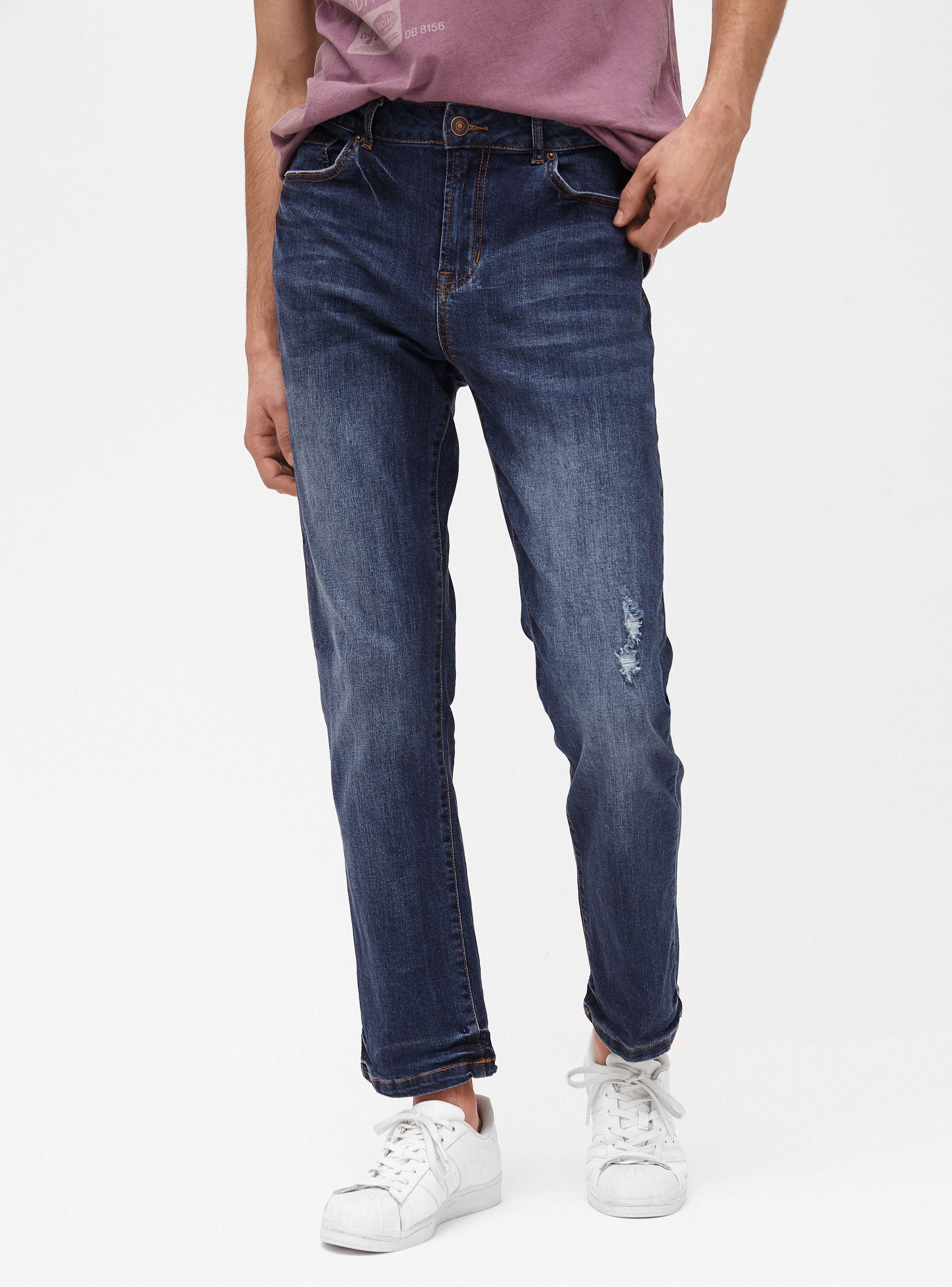 Jeans Slim Roturas Azul Oscuro Foster-0