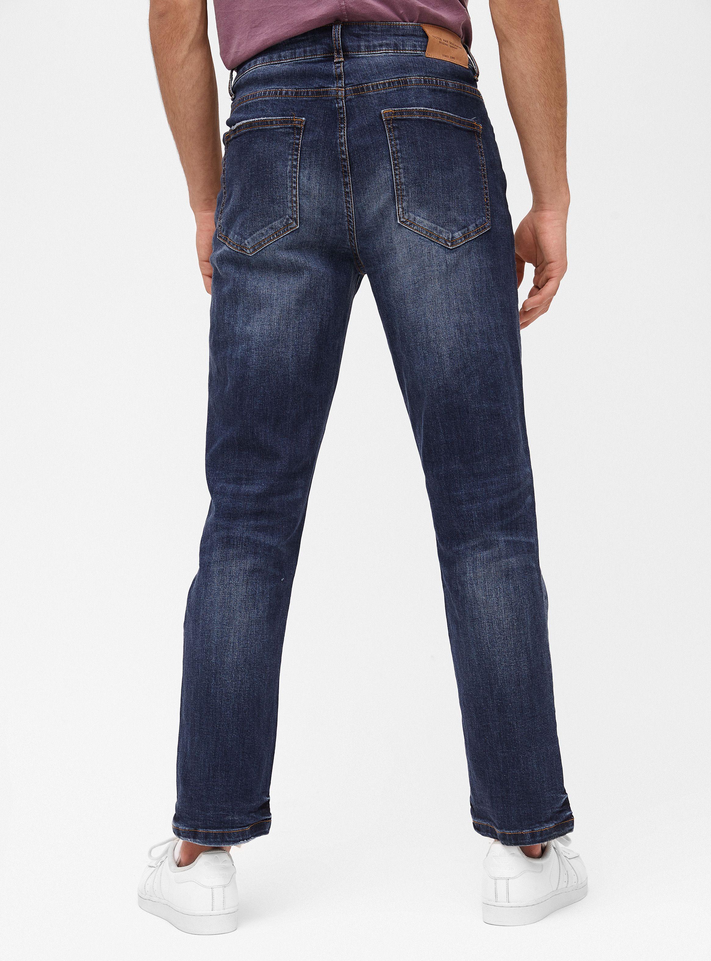 Jeans Slim Roturas Azul Oscuro Foster-1