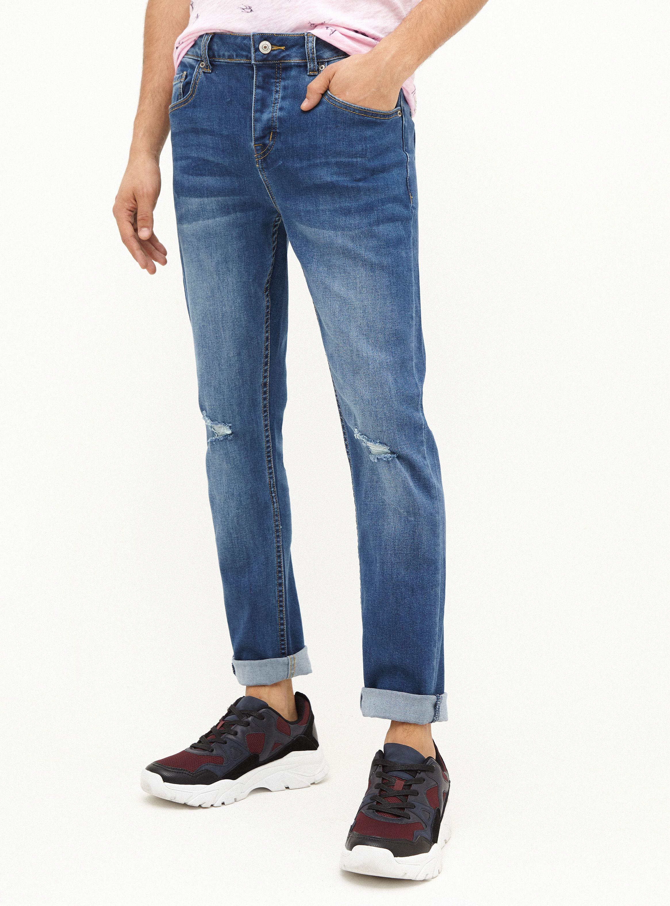Jeans Slim Fit Lavado Detalle Roturas-0