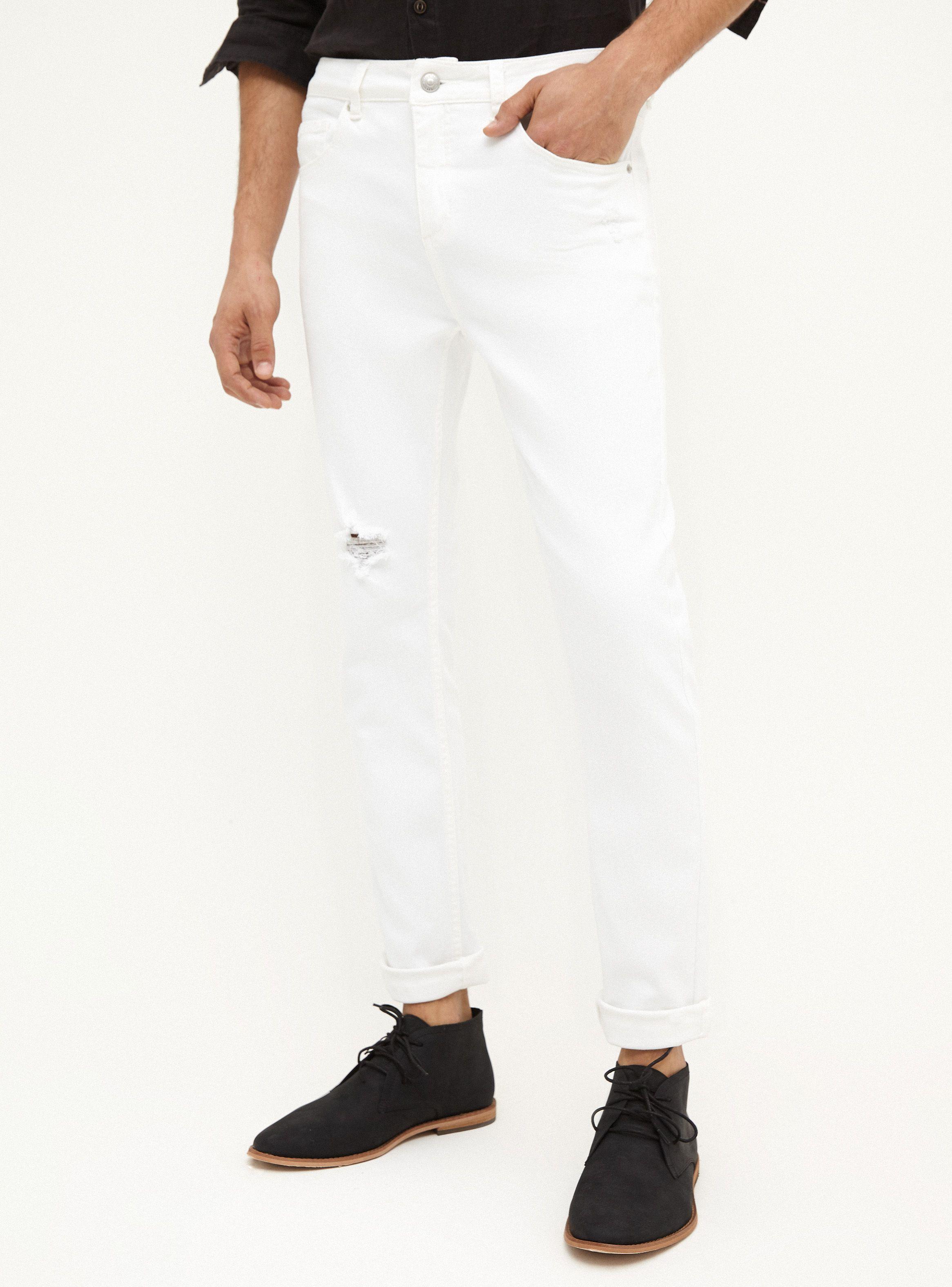 Jeans Skinny Fit Roturas Blanco-0