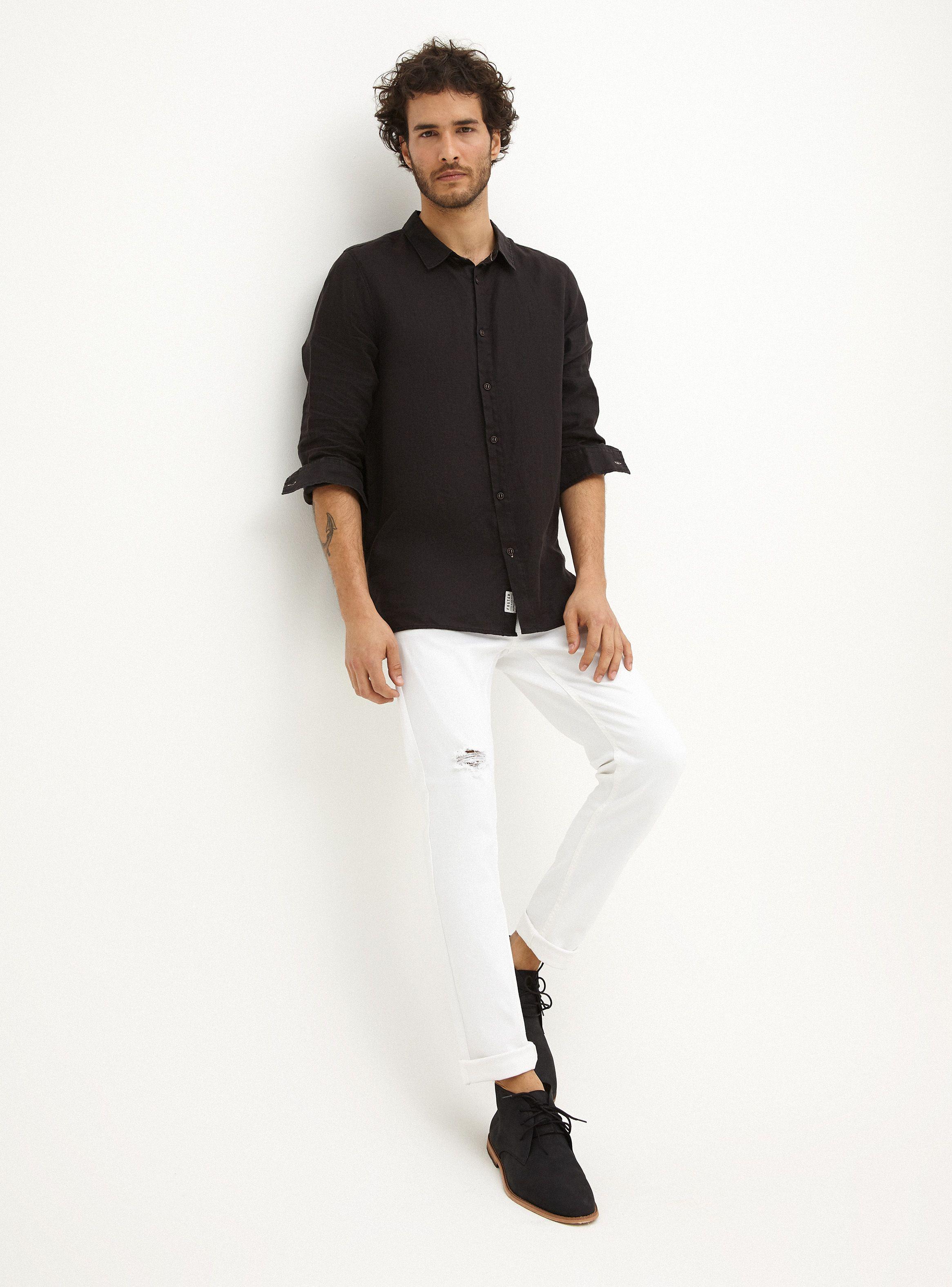 Jeans Skinny Fit Roturas Blanco-3