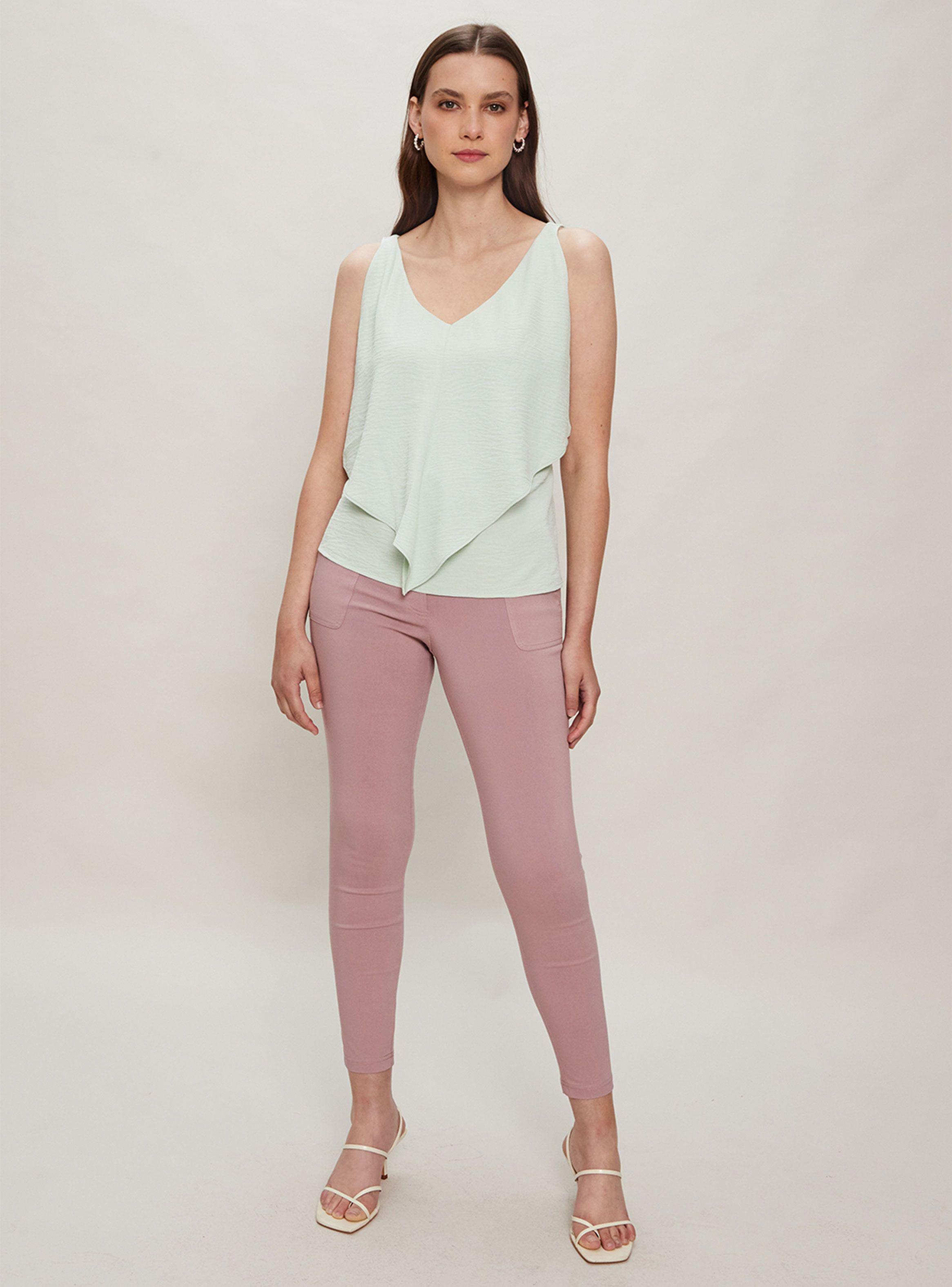 Polera Top Liso Con Capa Escote Tirantes-3