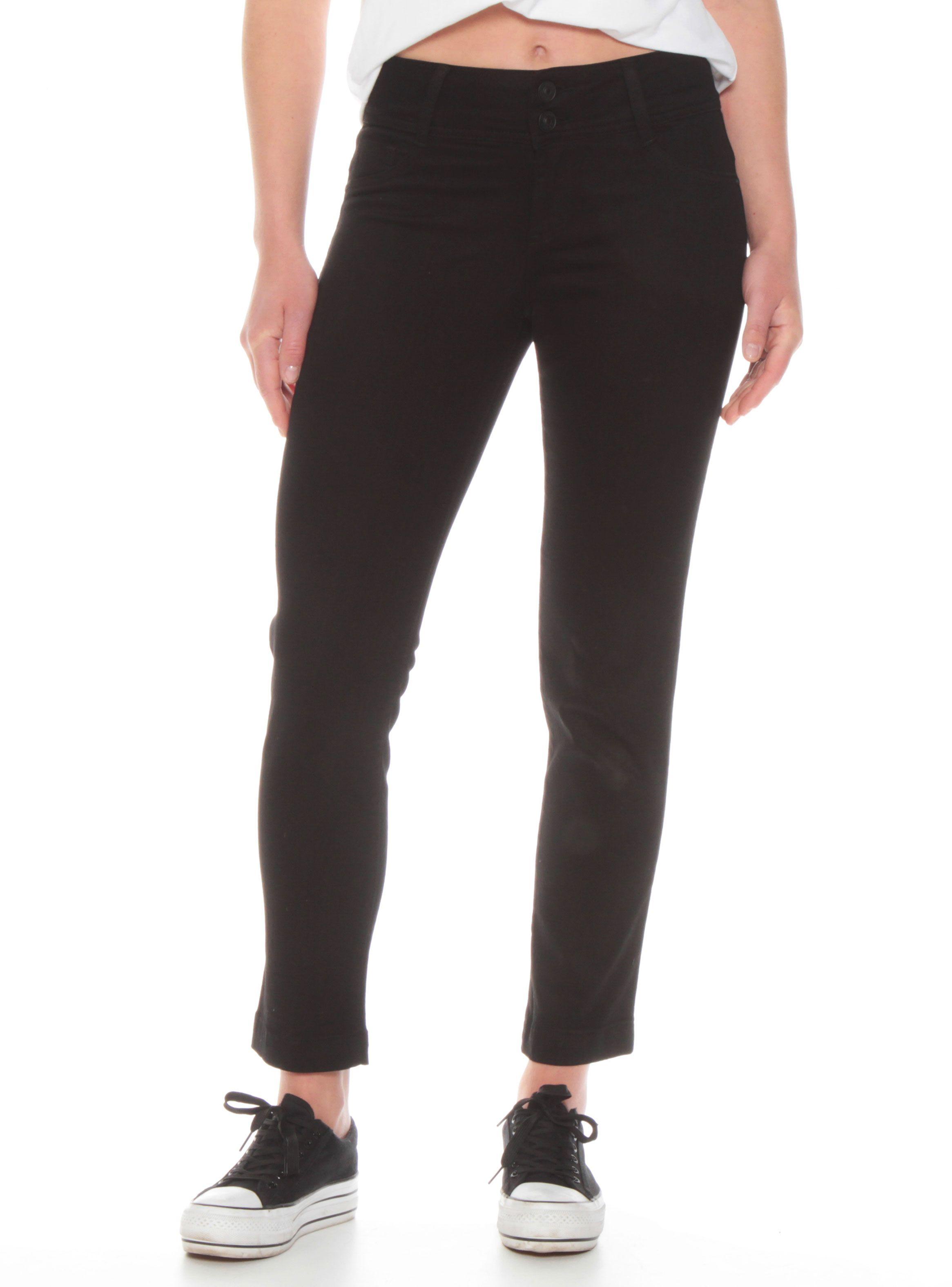 Jeans Pitillo Push Up Tiro Alto Pretina Media Con Dos Botones-0