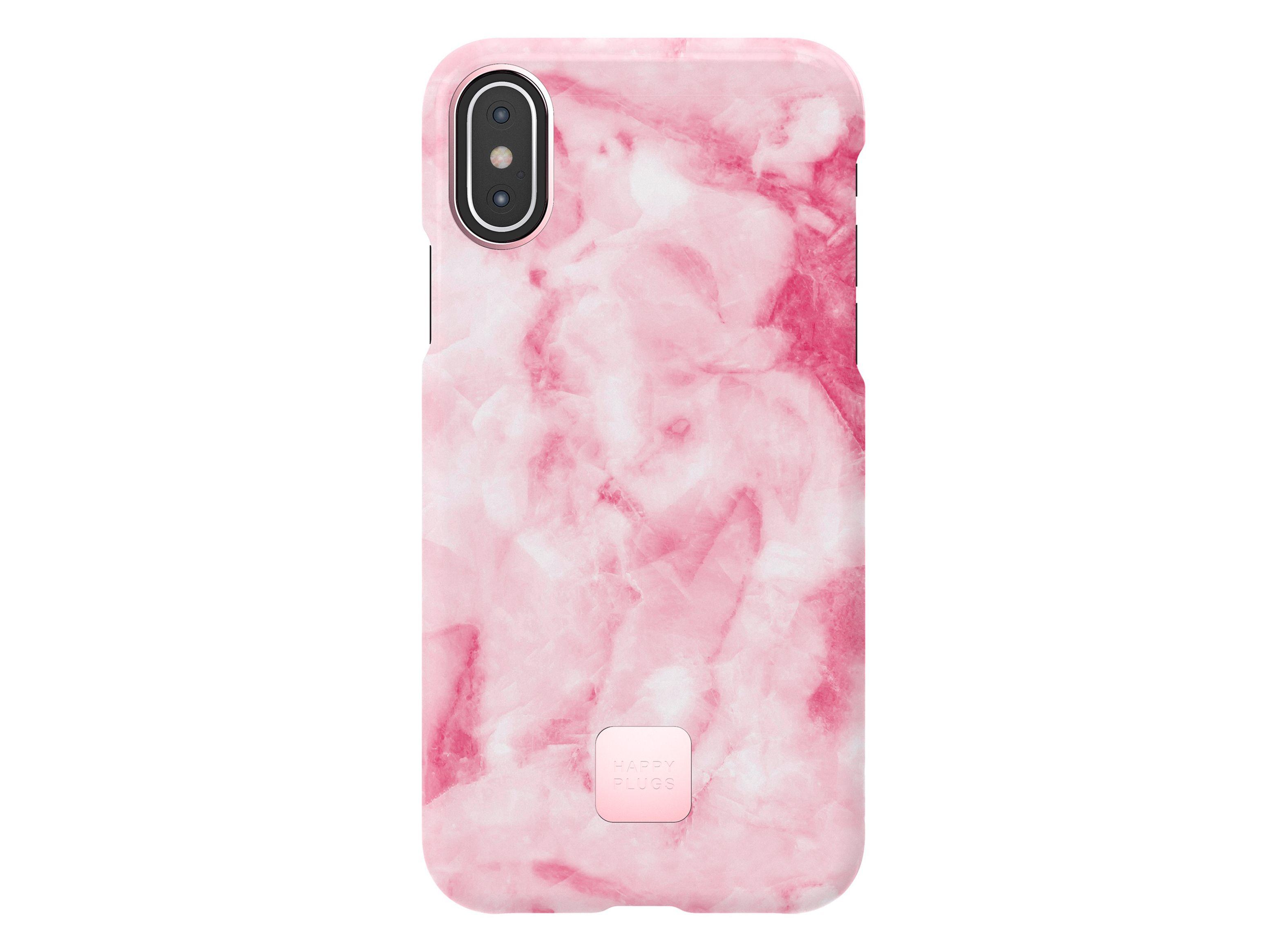 Carcasa Happy Plugs para iPhone XS Mármol Rosa-0