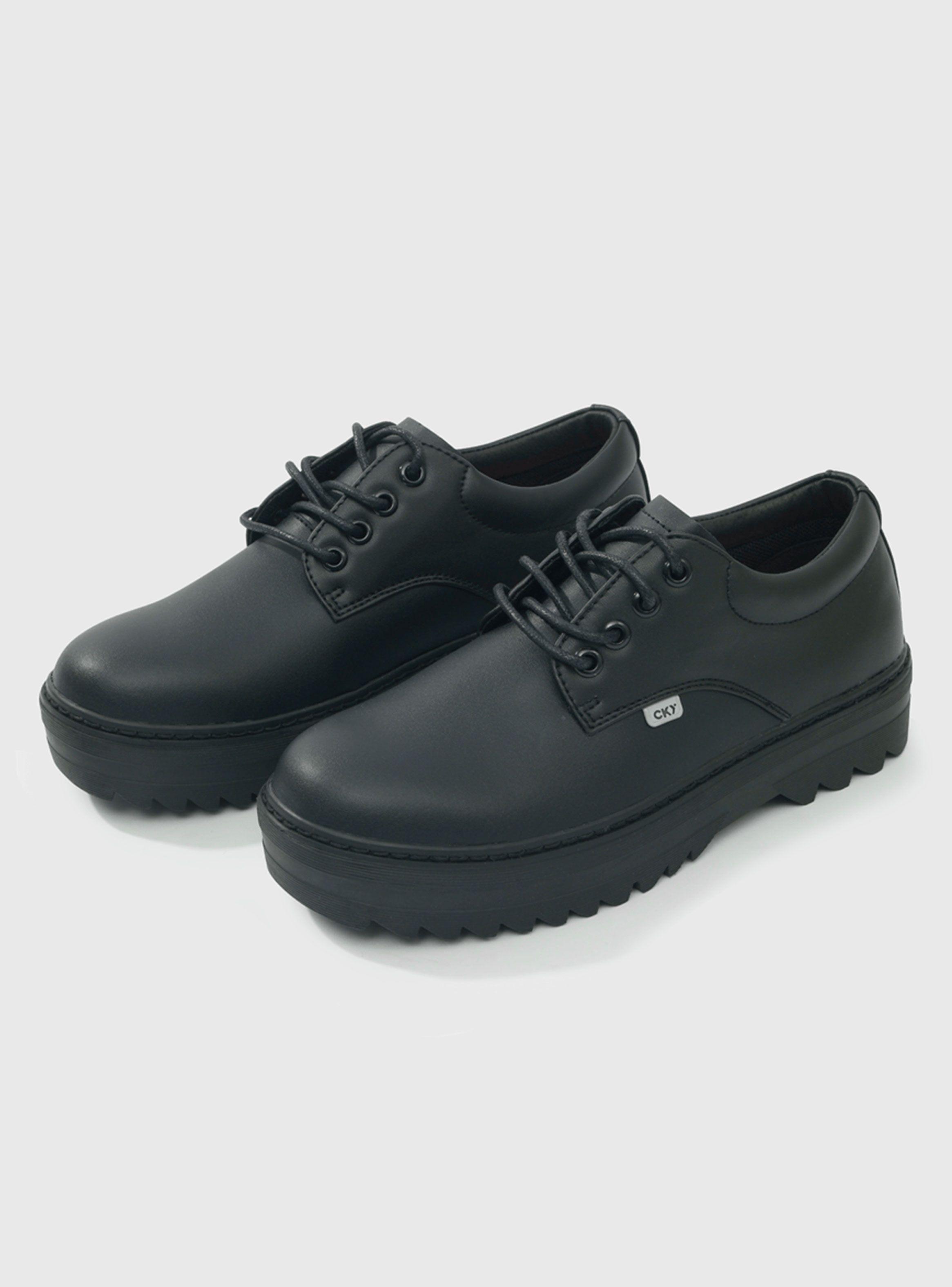Zapato Escolar Black Plataforma y Cordón Niña-1