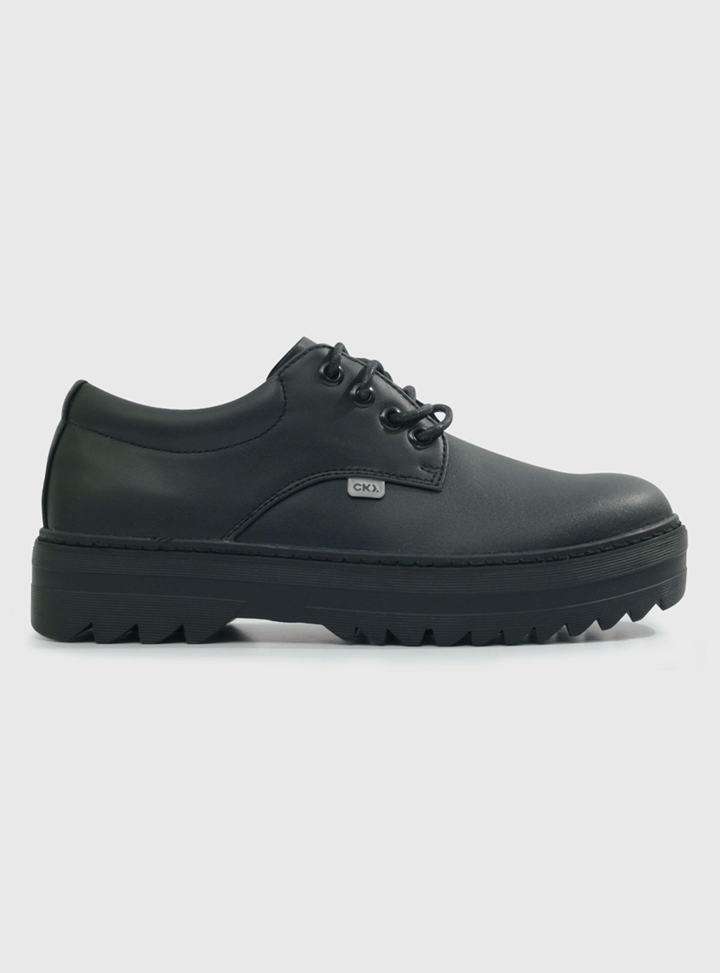 Zapato Escolar Black Plataforma y Cordón Niña-0