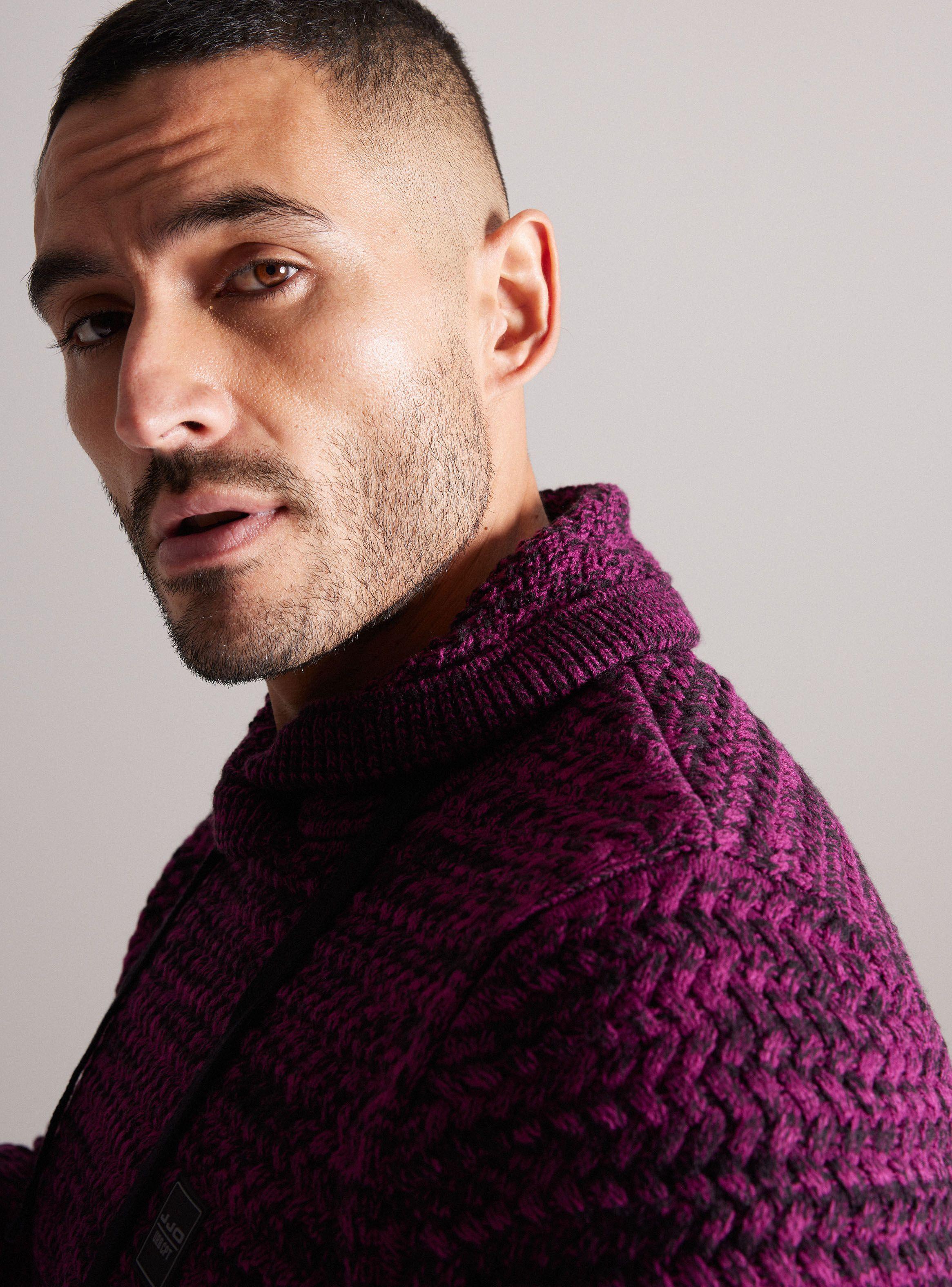 Sweater Cuello Cruzado Melange Punto Textura-3