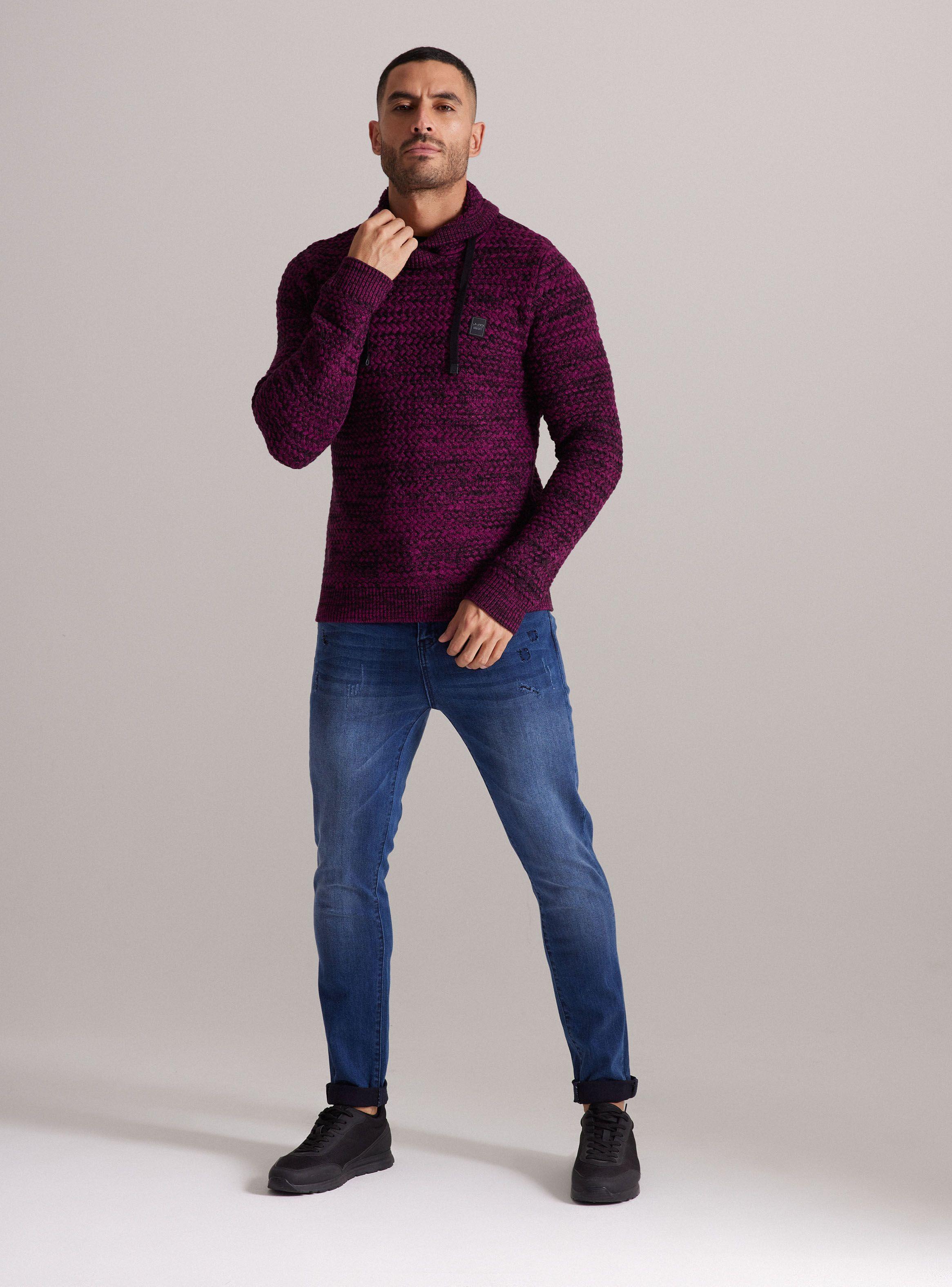 Sweater Cuello Cruzado Melange Punto Textura-4