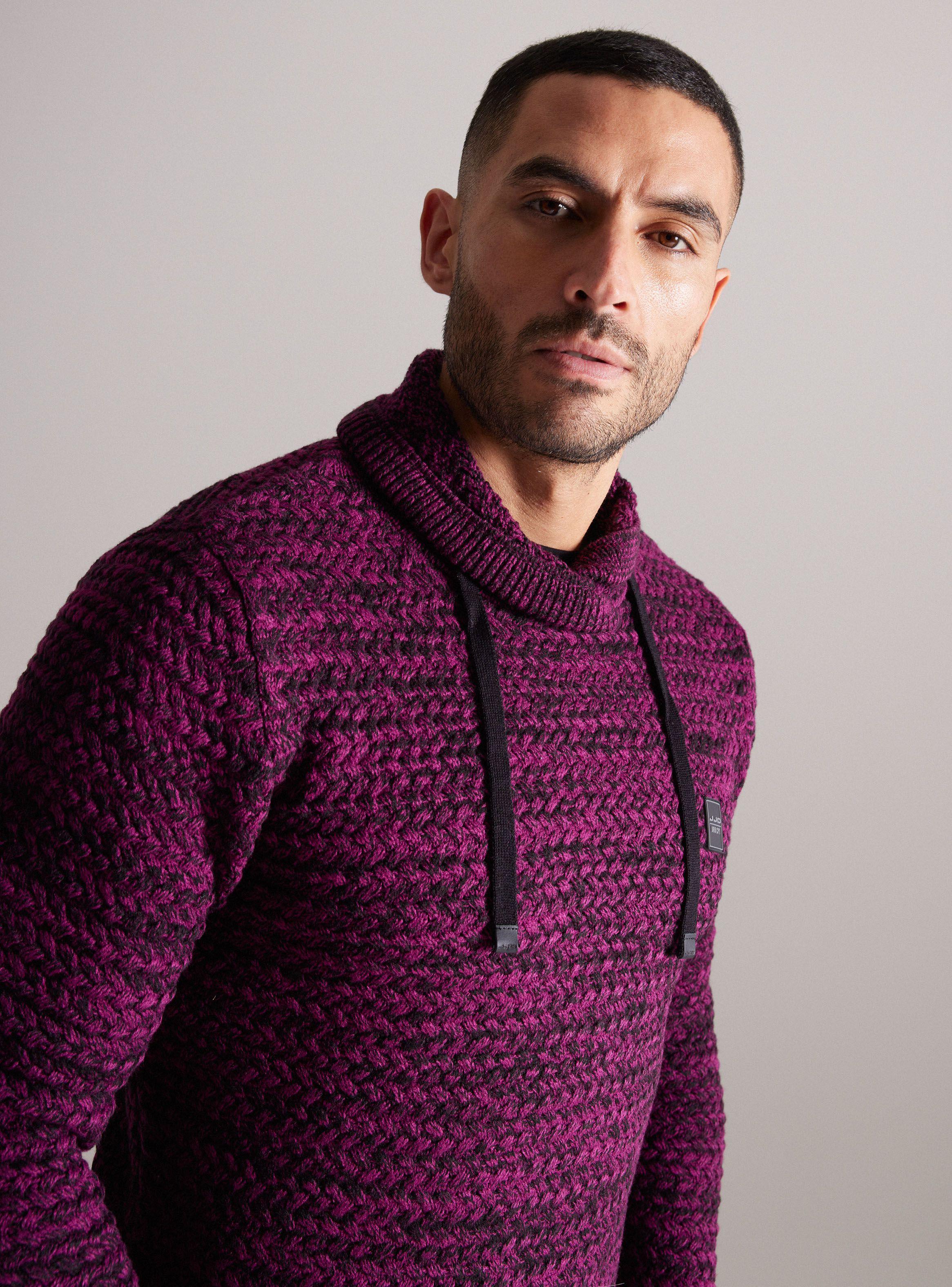 Sweater Cuello Cruzado Melange Punto Textura-2