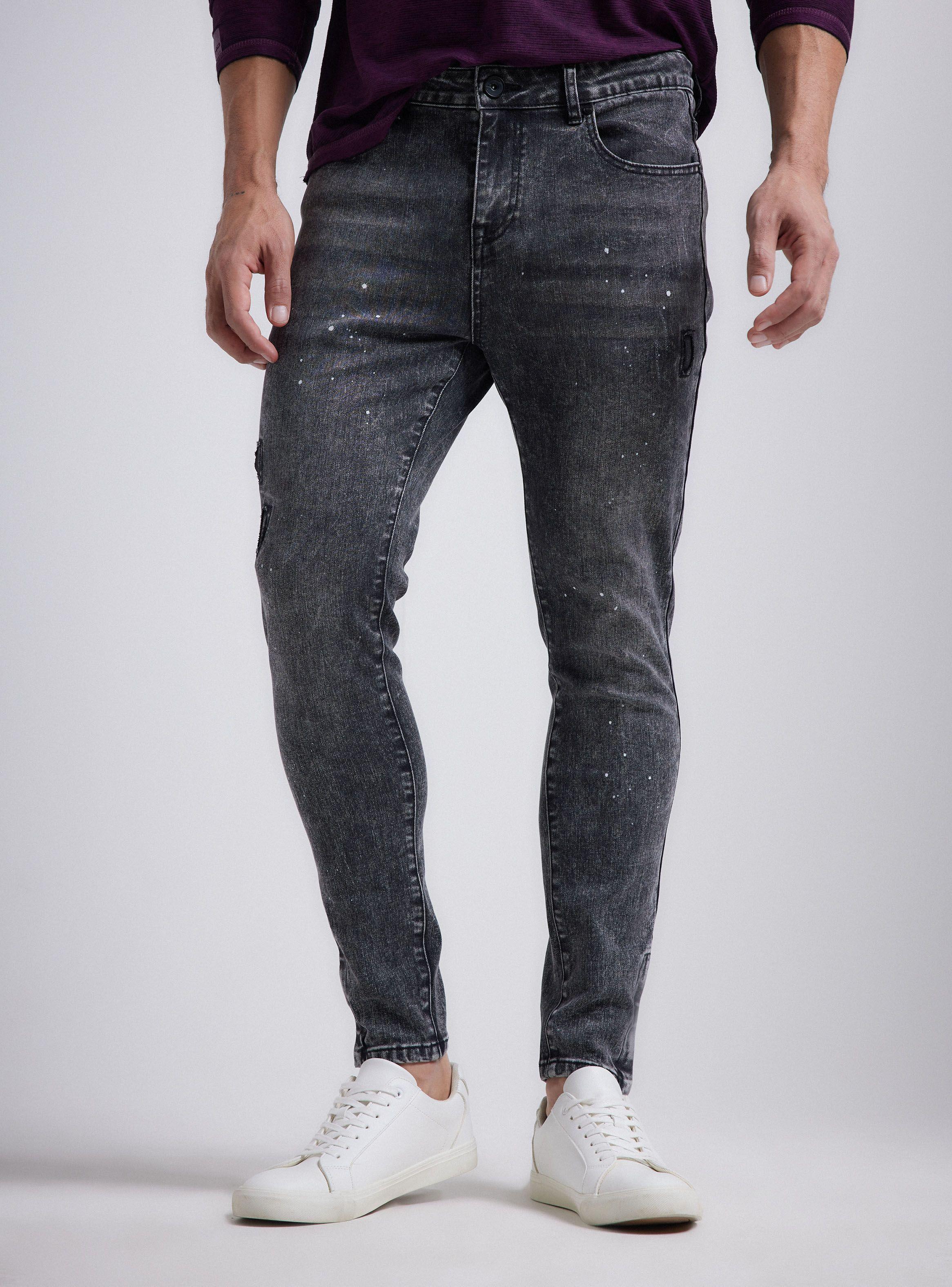 Jeans Gravillado Roturas Pintura-0