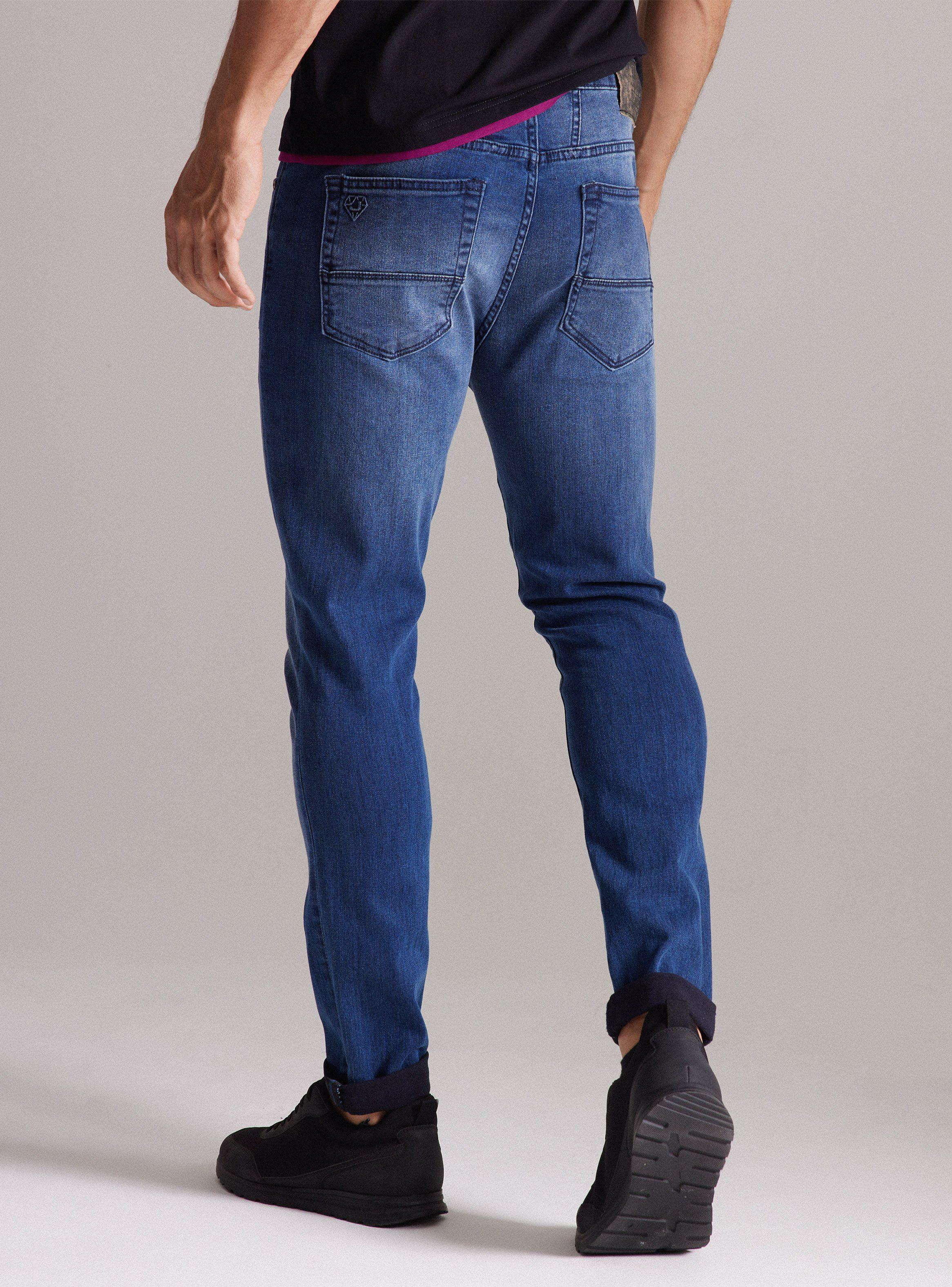 Jeans Azul Oscuro Rasguños Roll Up-1