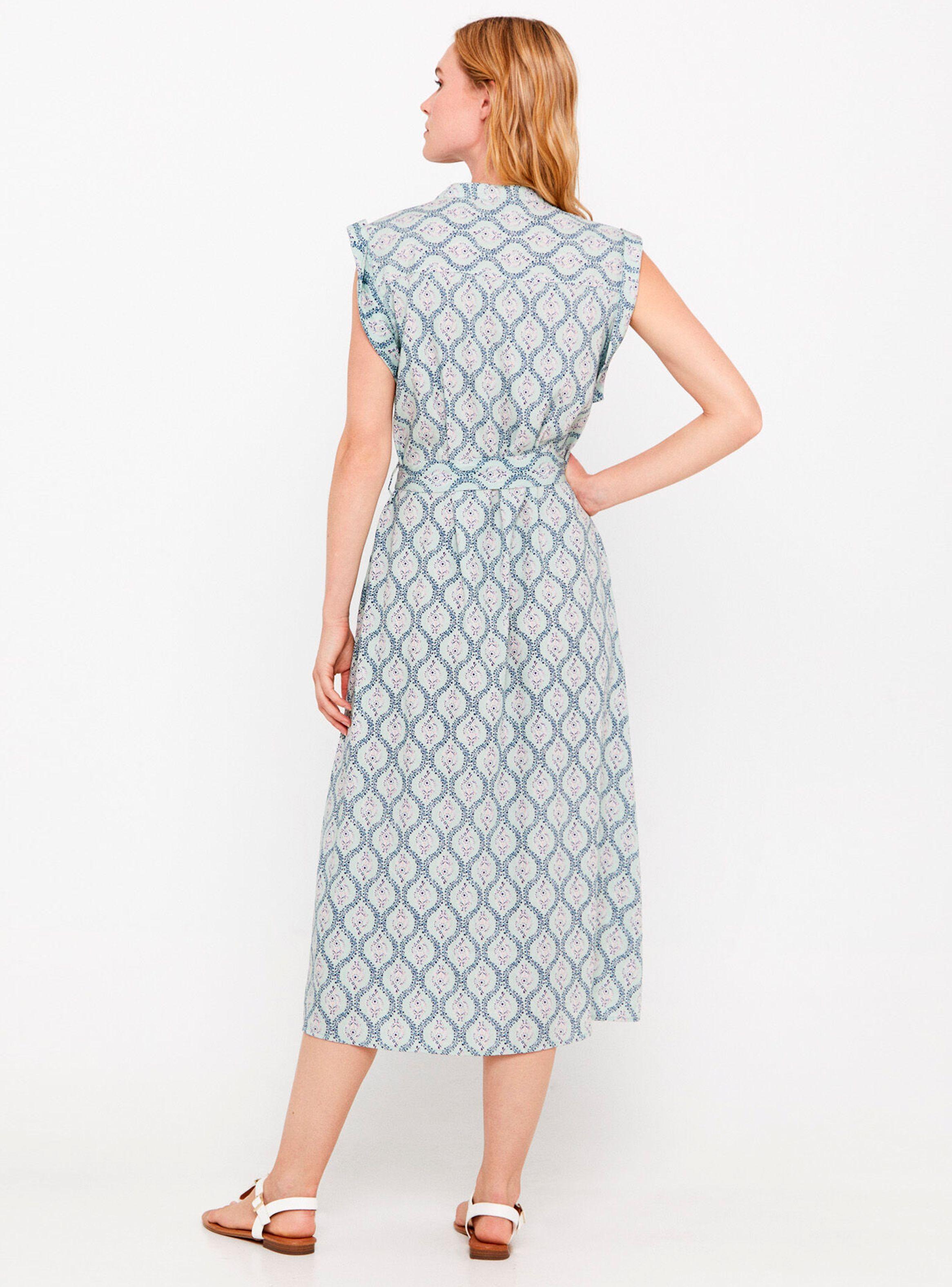 Vestido Estampado con Cinta Amarra en Cintura-1