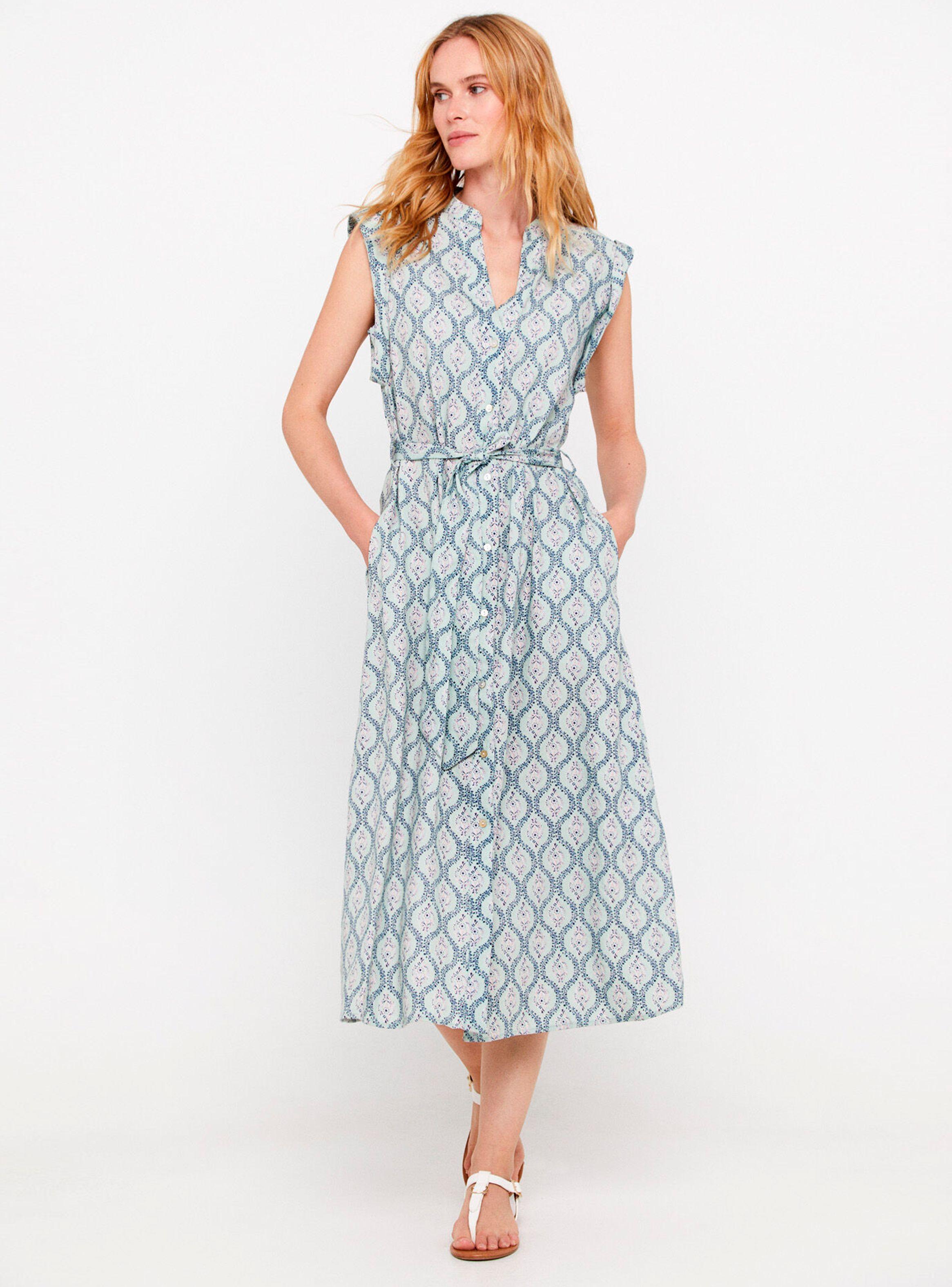 Vestido Estampado con Cinta Amarra en Cintura-0