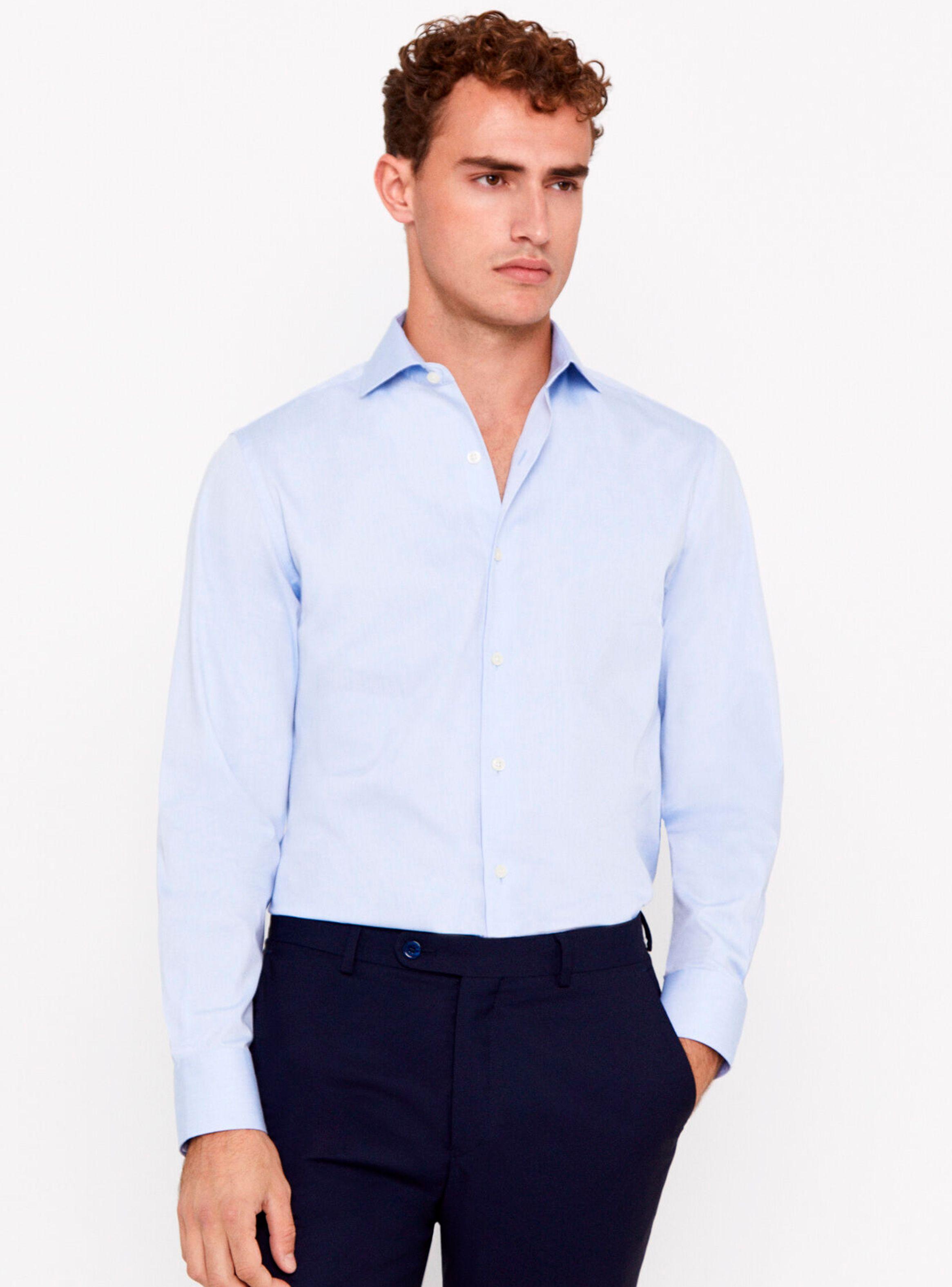 Camisa Manga Larga Vestir Pinpoint Liso Fácil Plancha-0