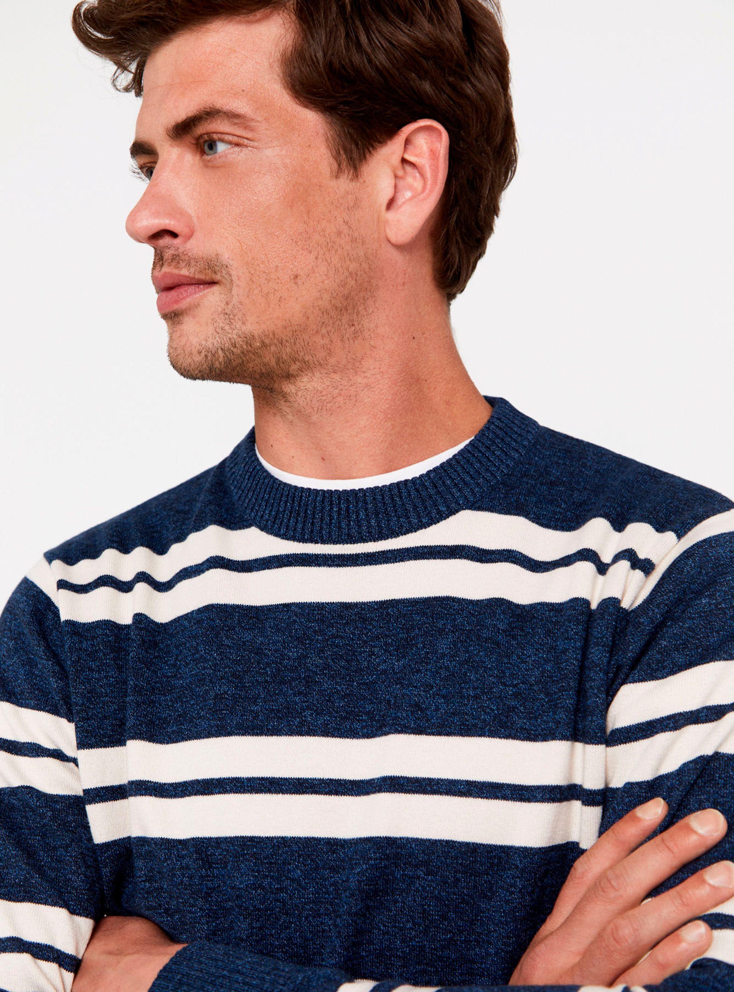 Sweater Algodón Rayas Cuello Redondo-2