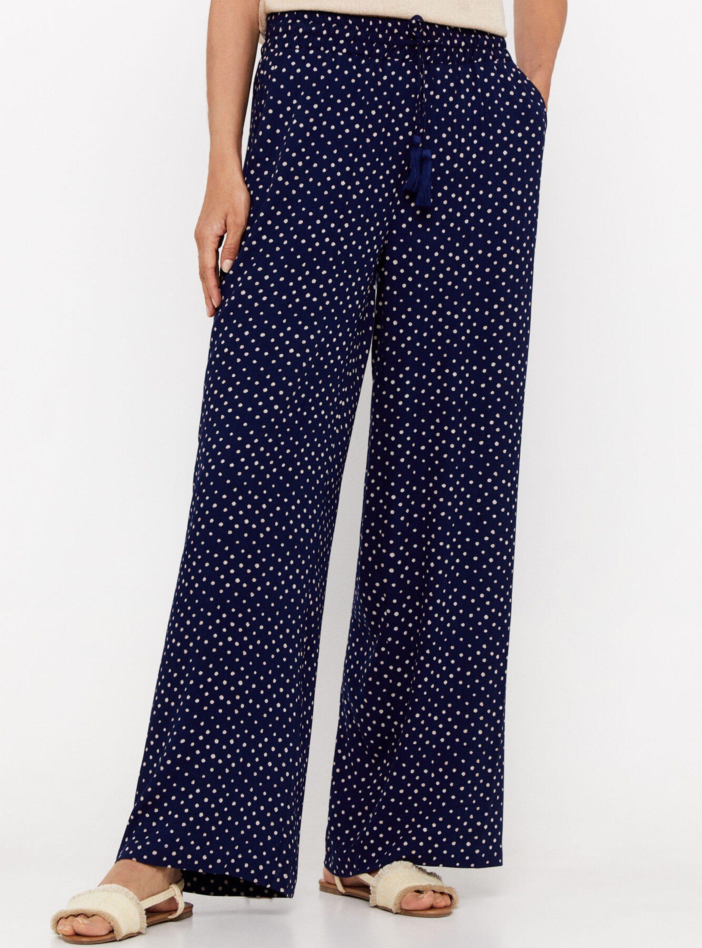 Pantalón Fluido Estampado con Pompón Decorativo-0