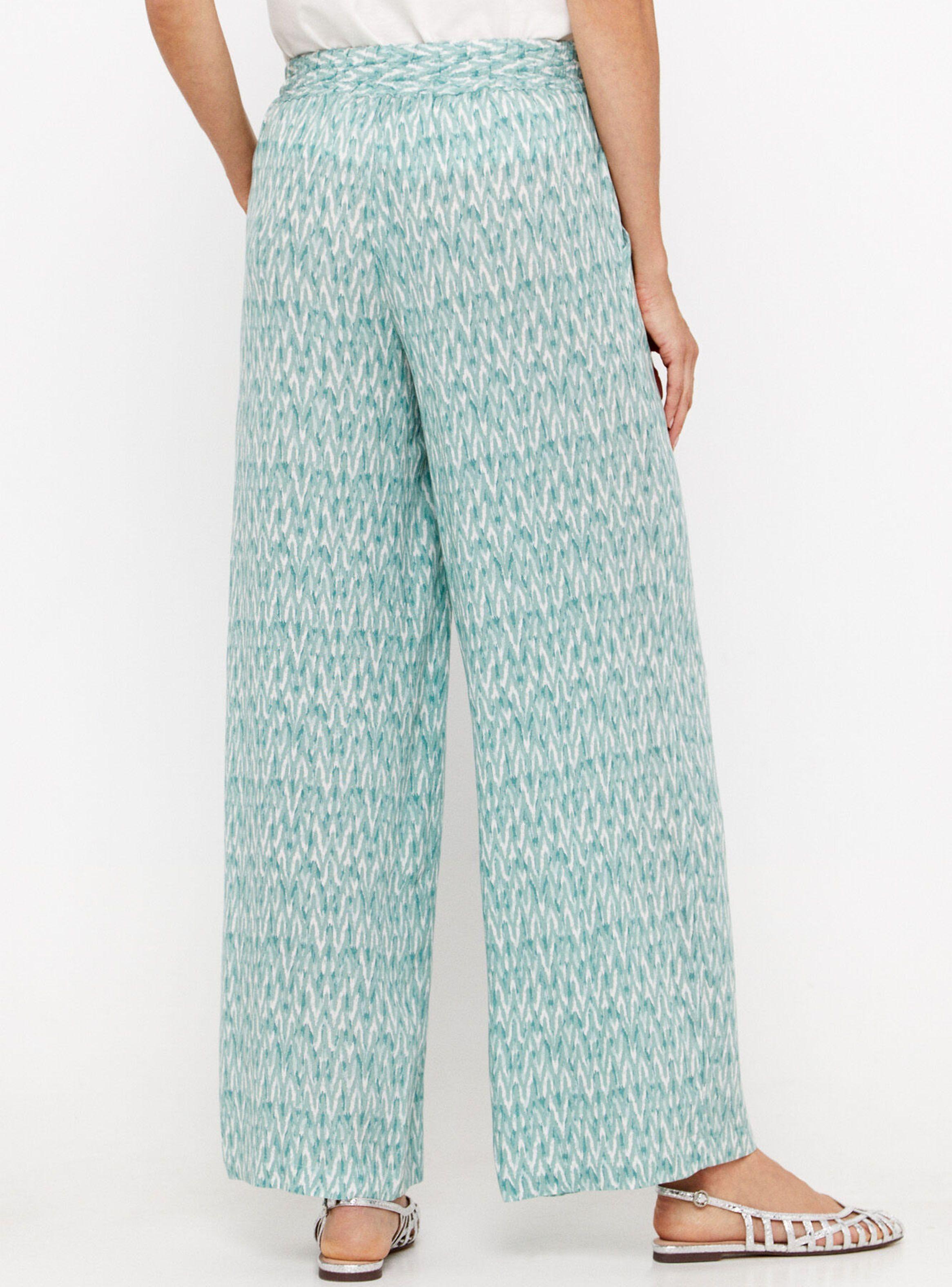 Pantalón Fluido Estampado con Pompón Decorativo-1