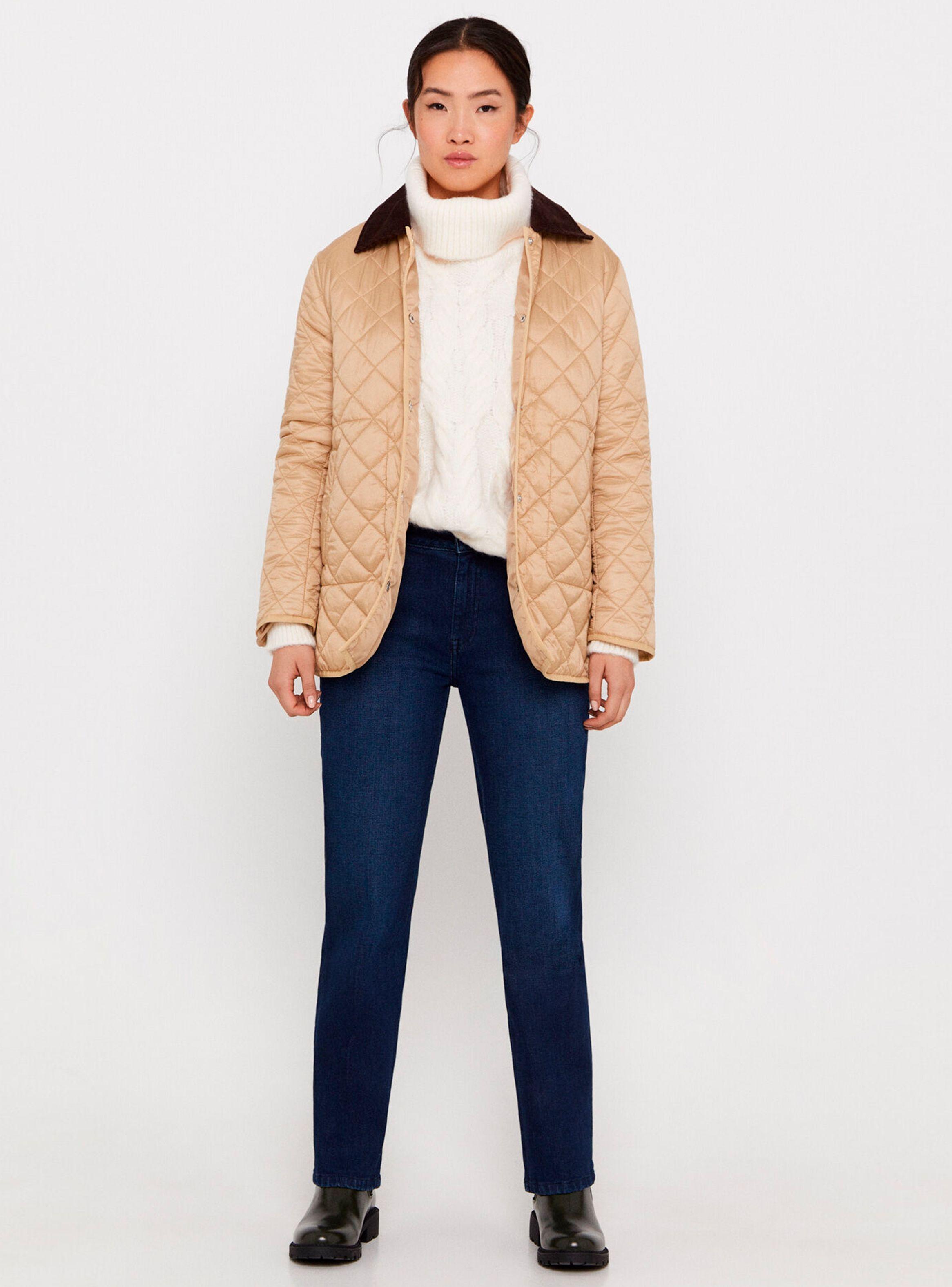 Chaqueta Ligero Acolchado Cuello Color-3