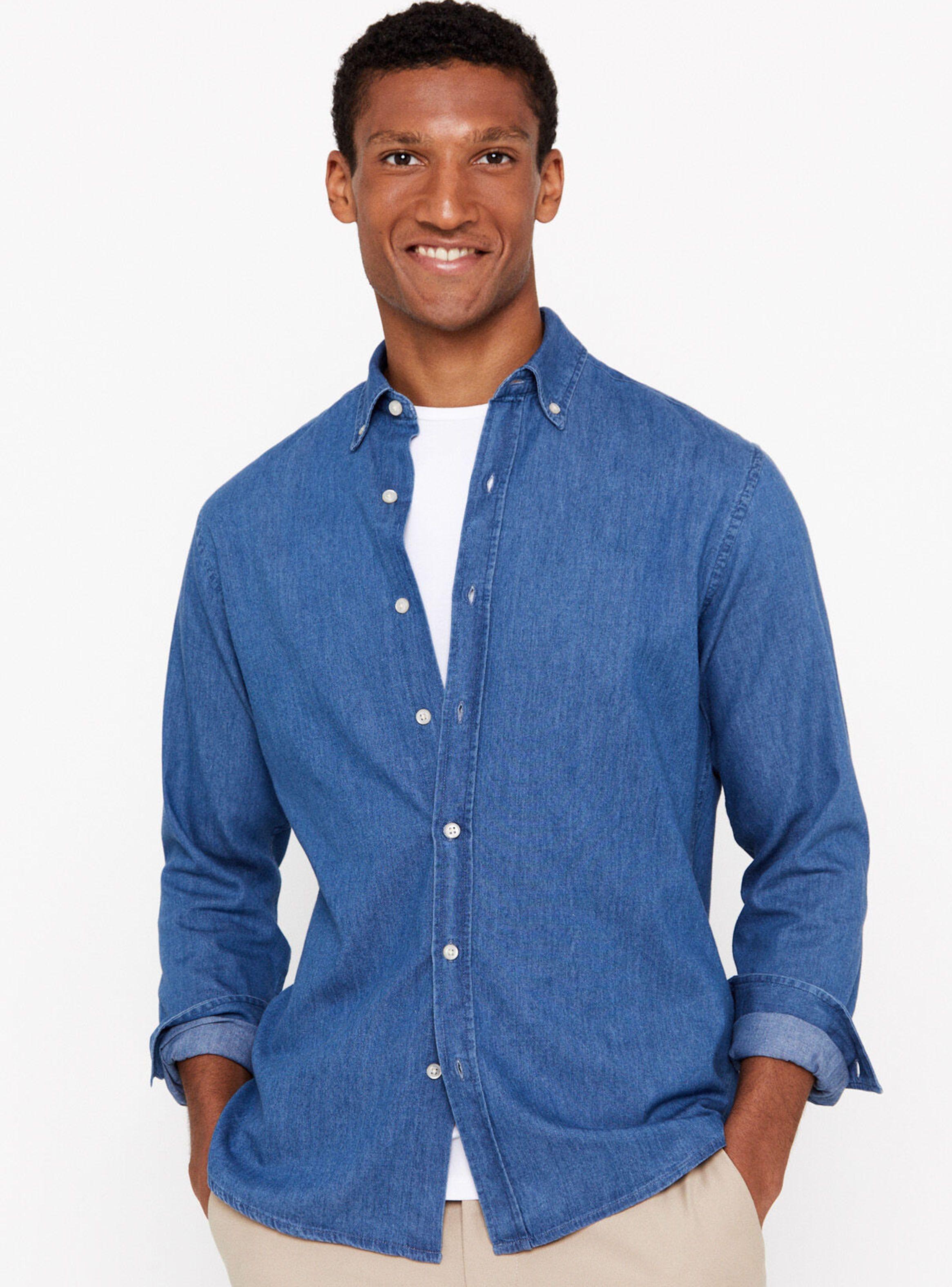Camisa Manga Larga Diseño Denim-0