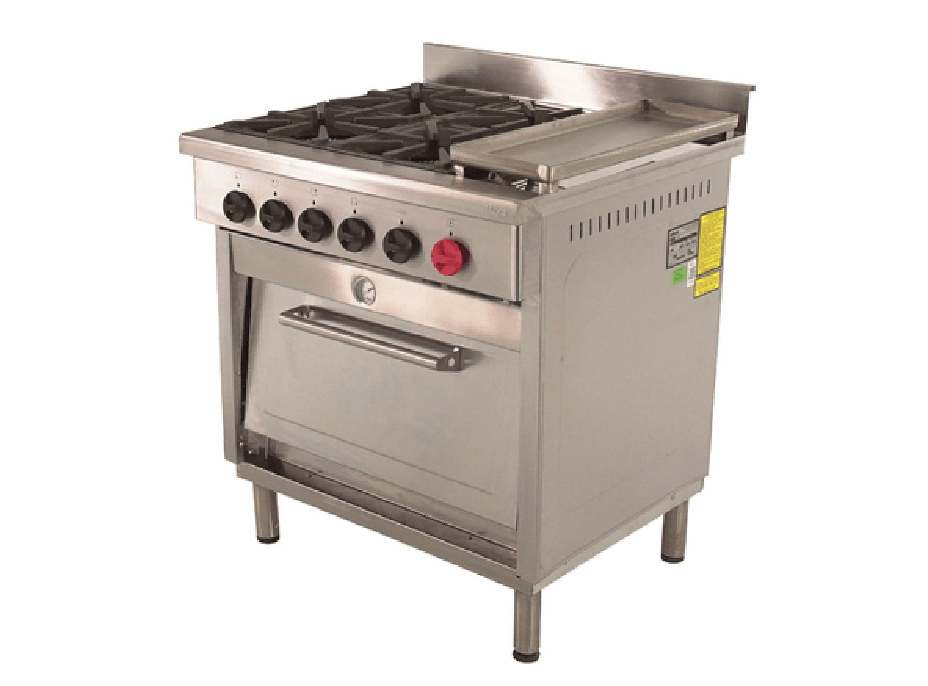 Cocina Industrial Gas Maigas 4 Platos 1 Horno + Plancha-1