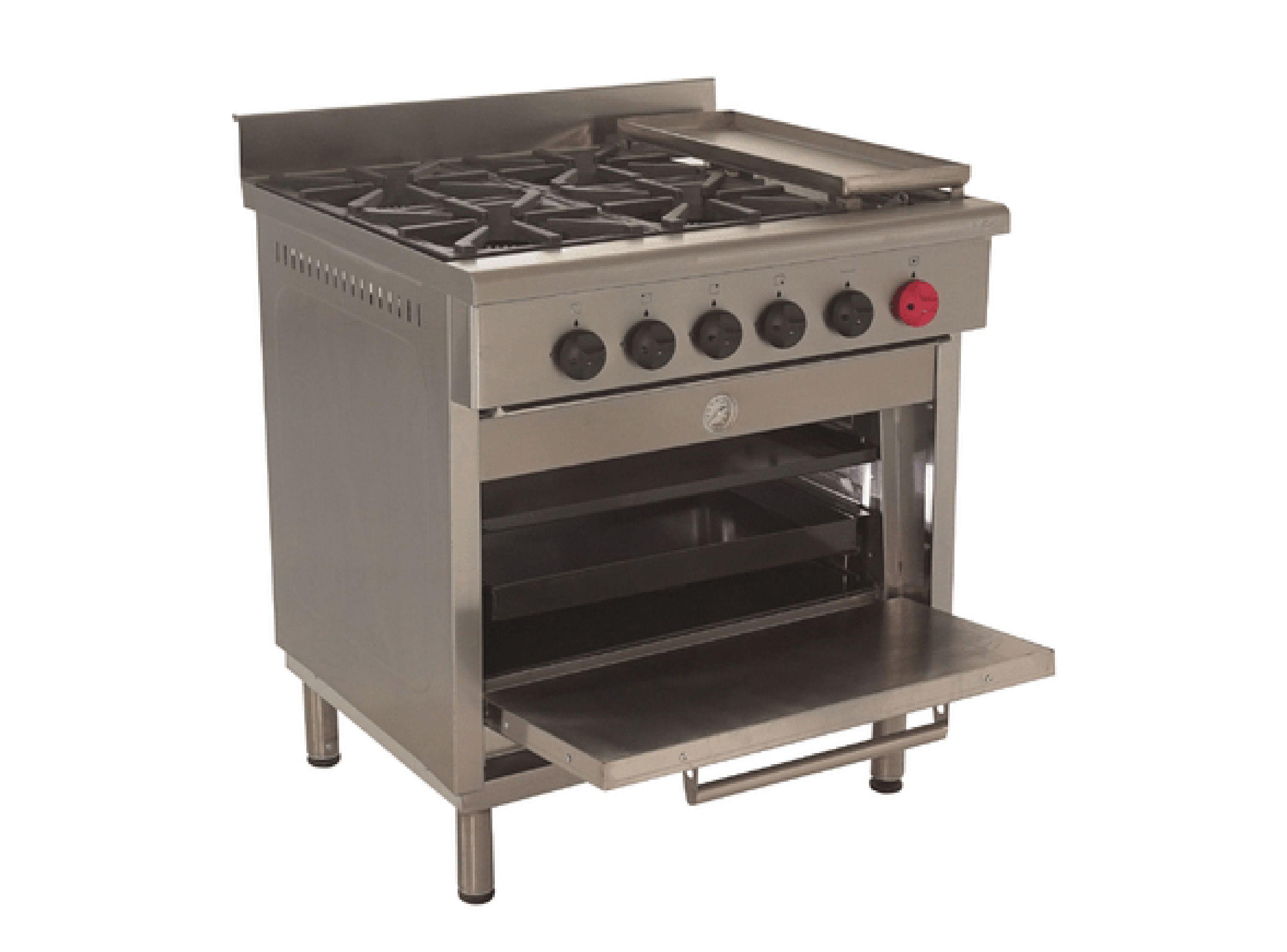 Cocina Industrial Gas Maigas 4 Platos 1 Horno + Plancha-2