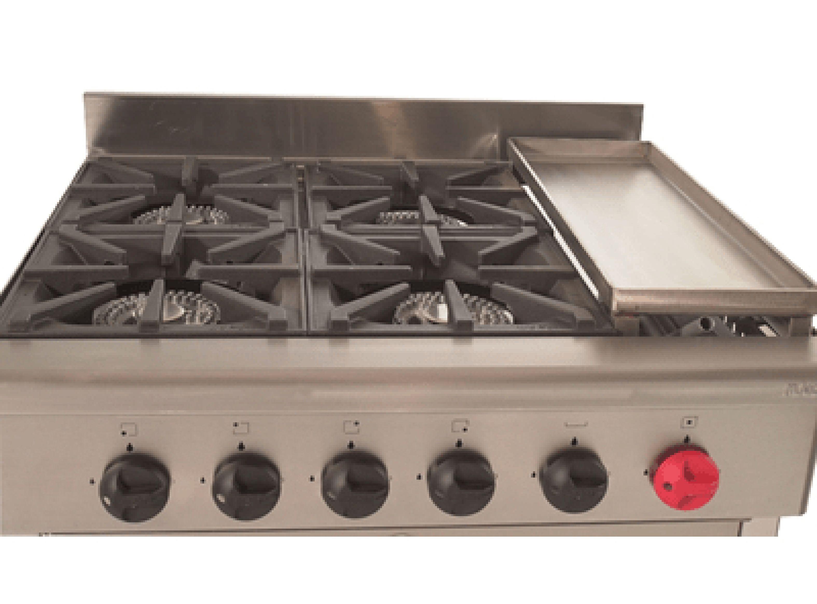 Cocina Industrial Gas Maigas 4 Platos 1 Horno + Plancha-4