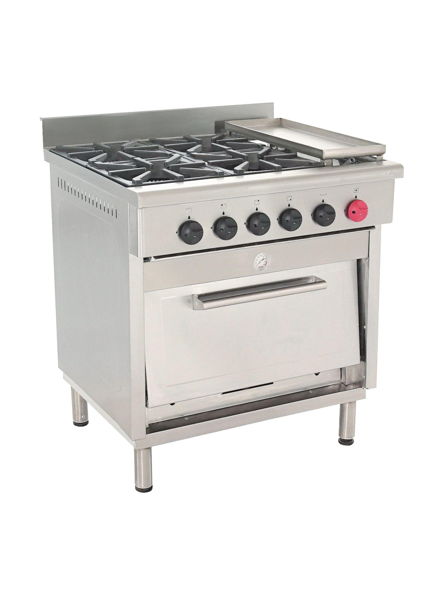 Cocina a Gas Maigas 4 platos + 1 Horno + Plancha Churrasquera-0