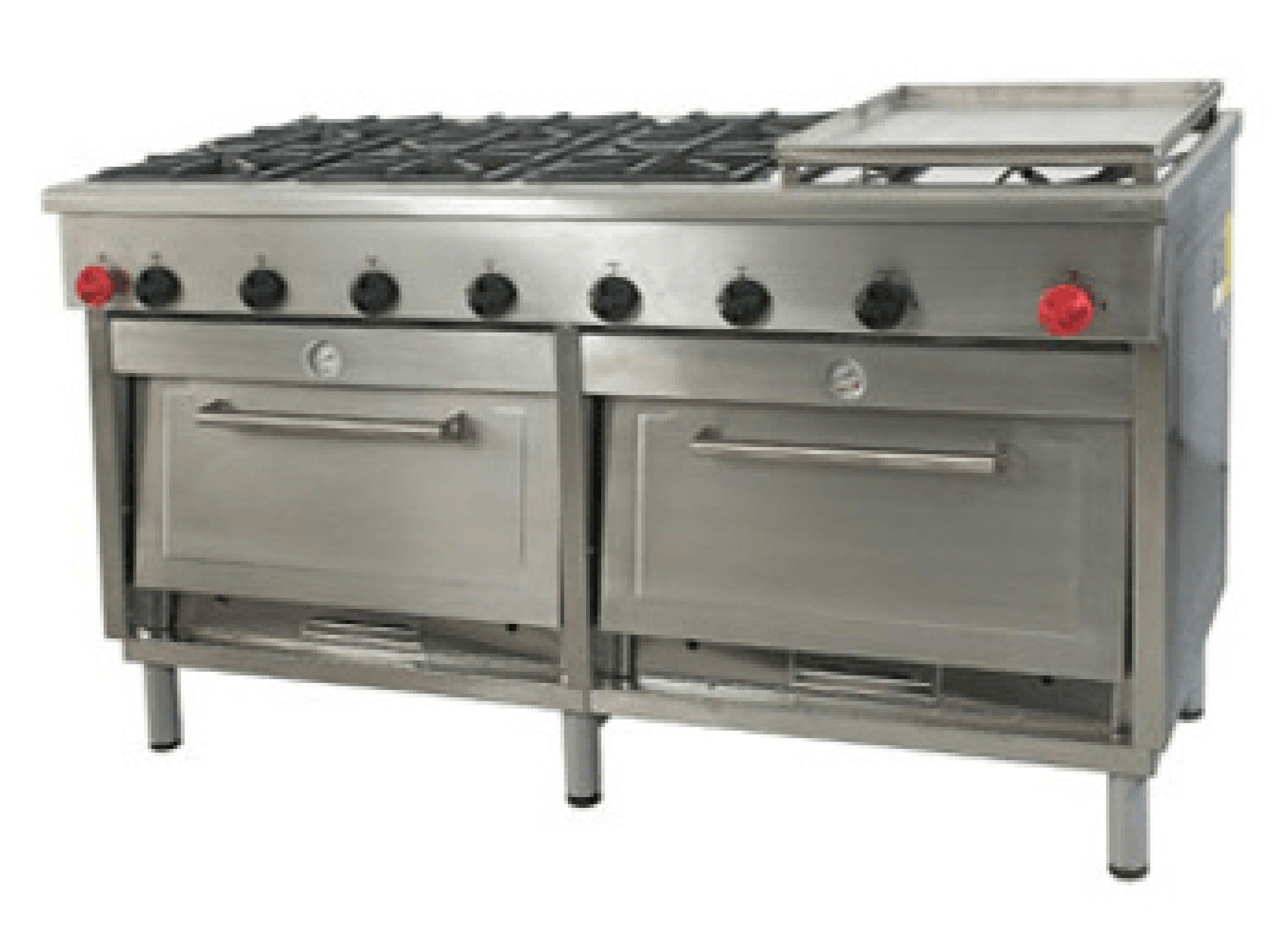 Cocina Industrial Gas Maigas 6 Platos 2 Hornos + Plancha-0