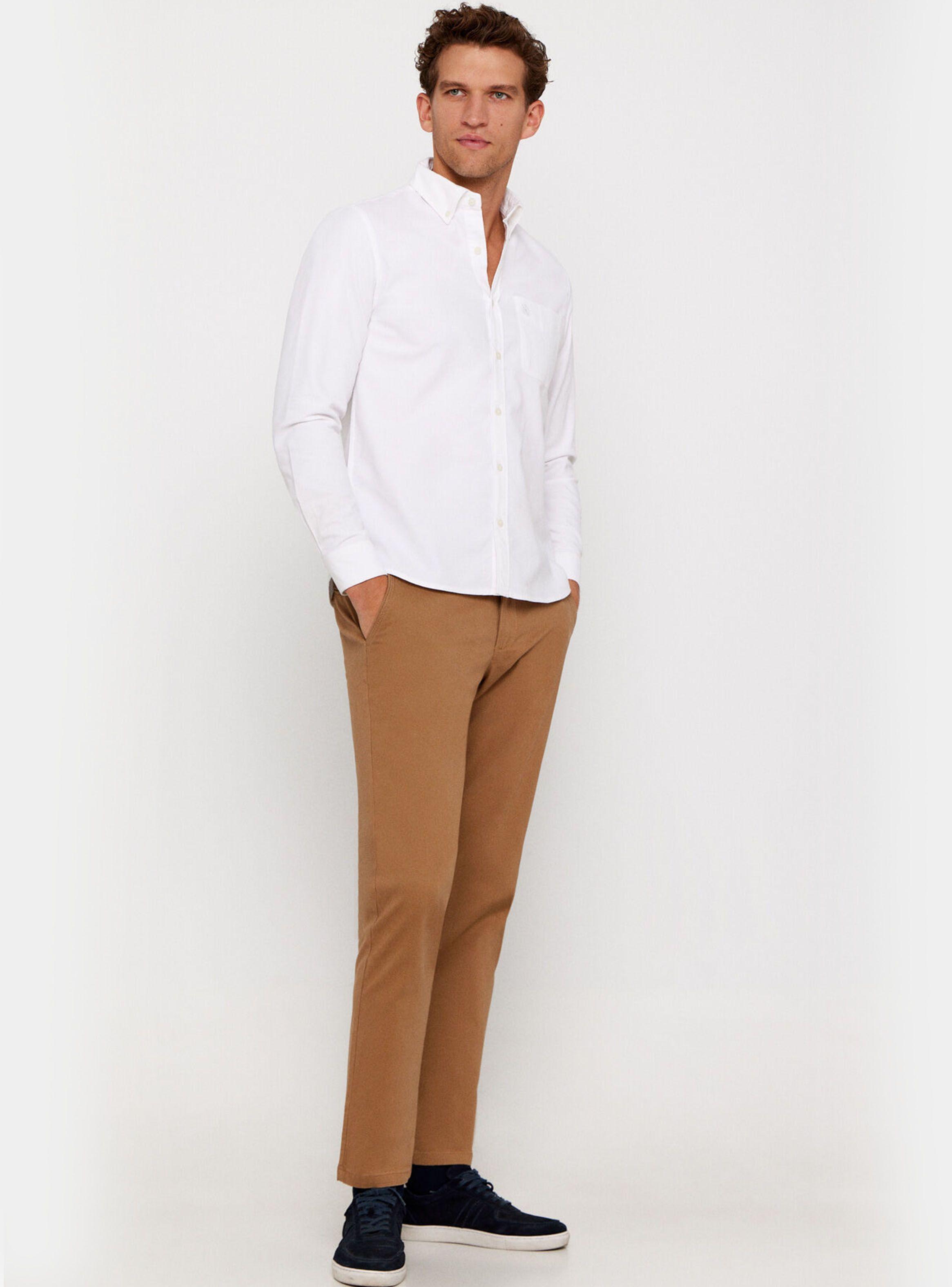 Camisa Manga Larga Oxford Perchado Liso-3