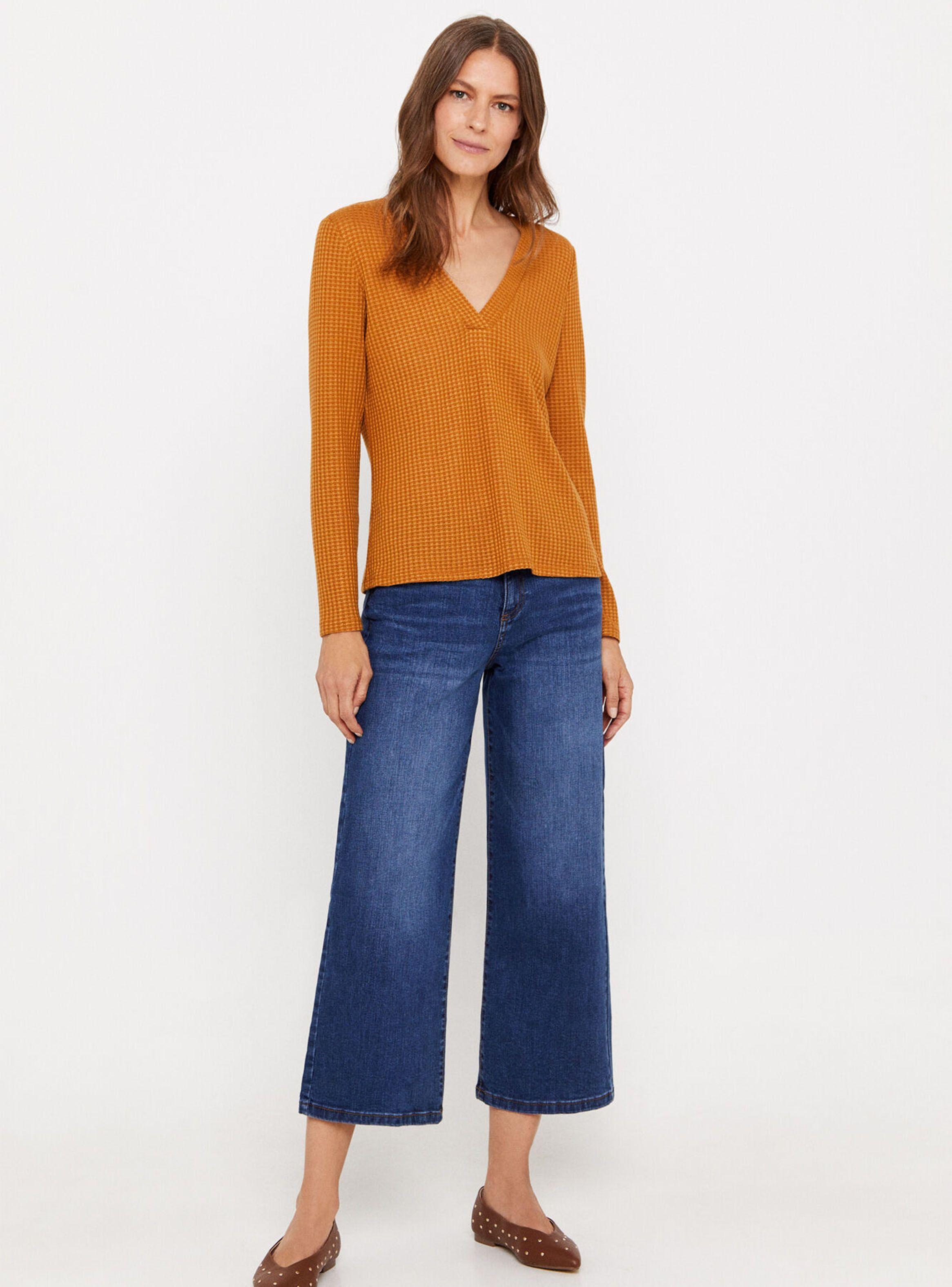 Pantalón Vaquero Tiro Alto Fit Palazzo Crop-3