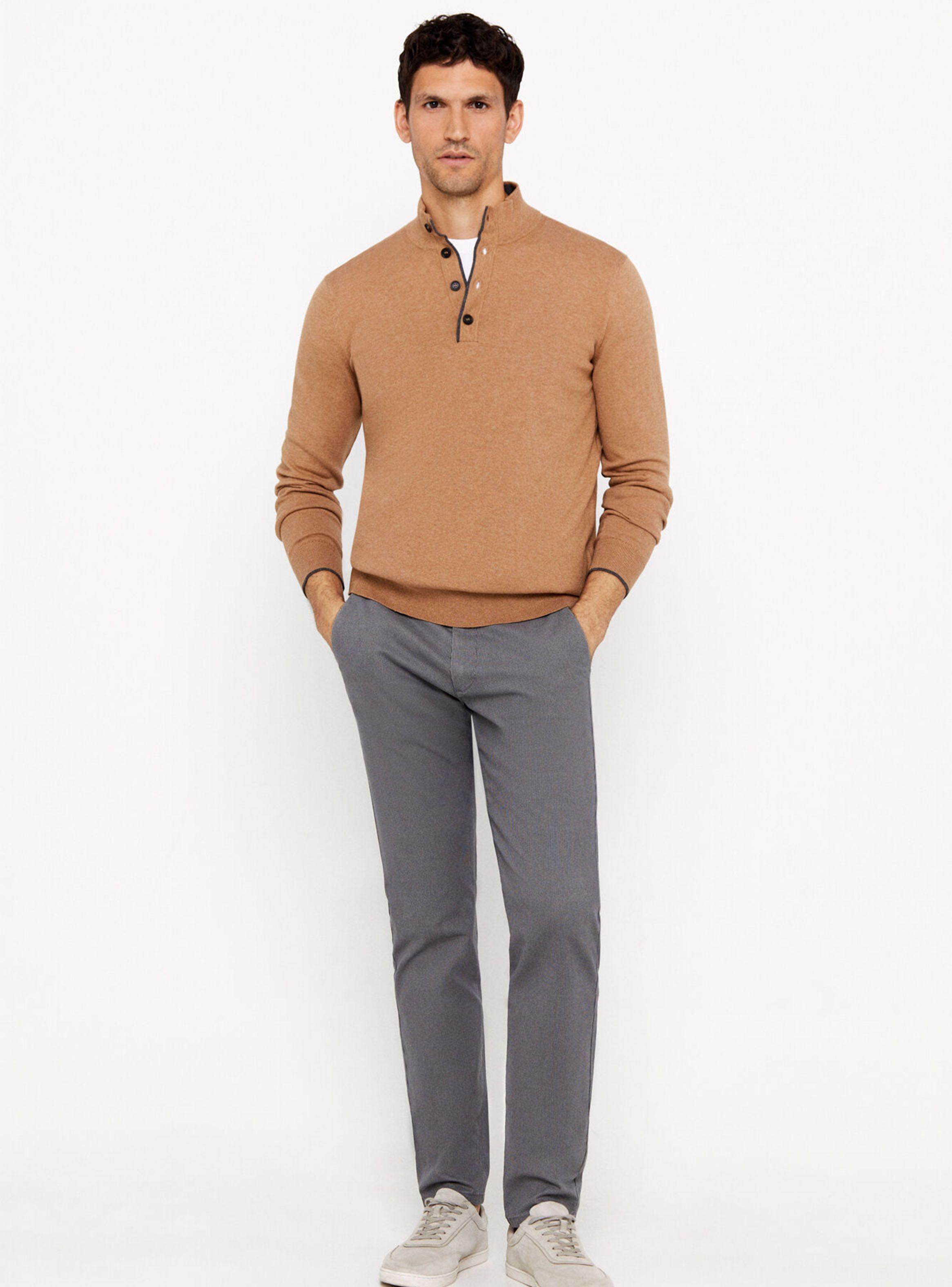 Sweater Algodón Cashmere Cuello Alto Botones-3