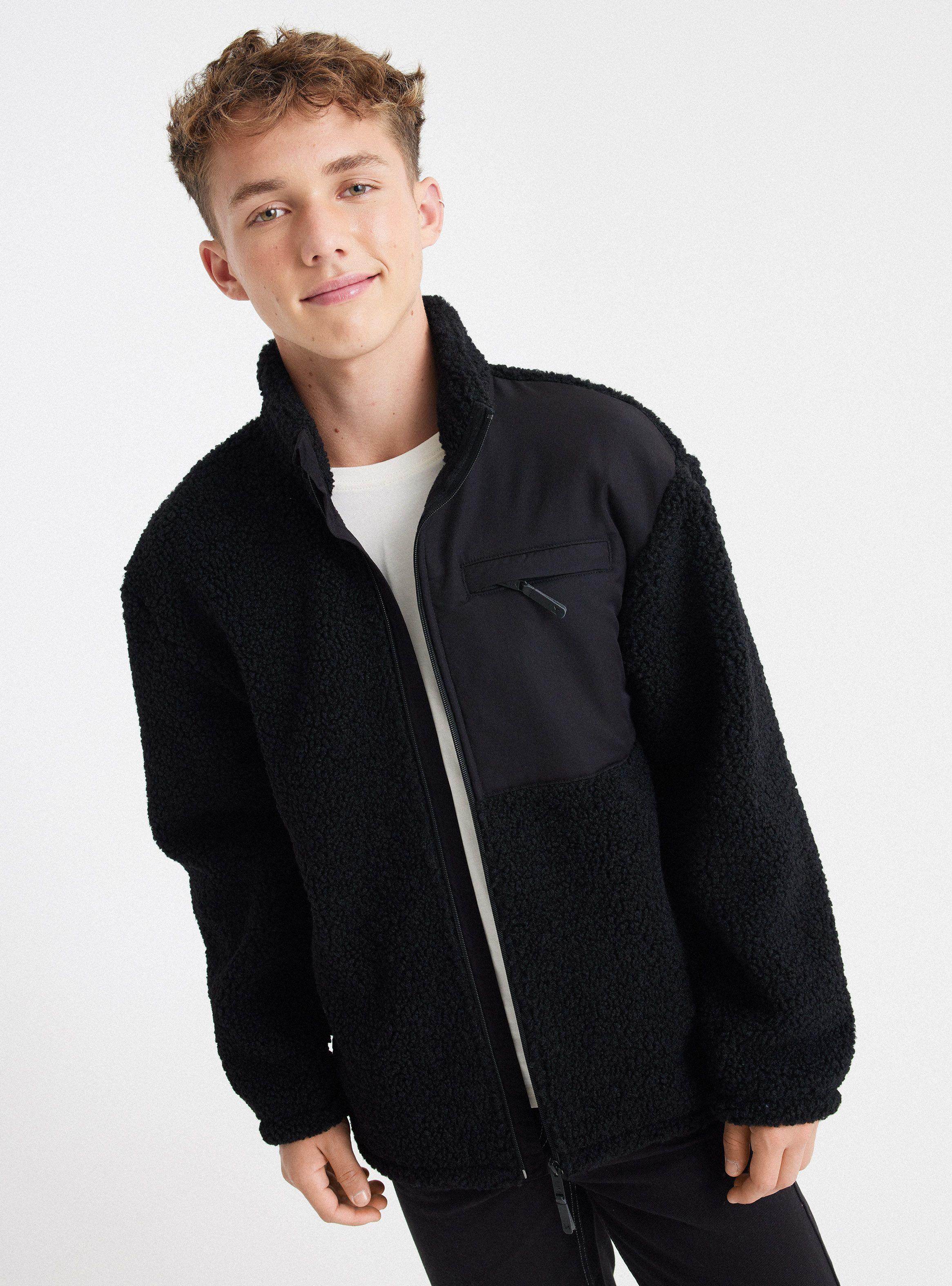 Polar Liso con Aplicación De Nailon y Bolsillo-0