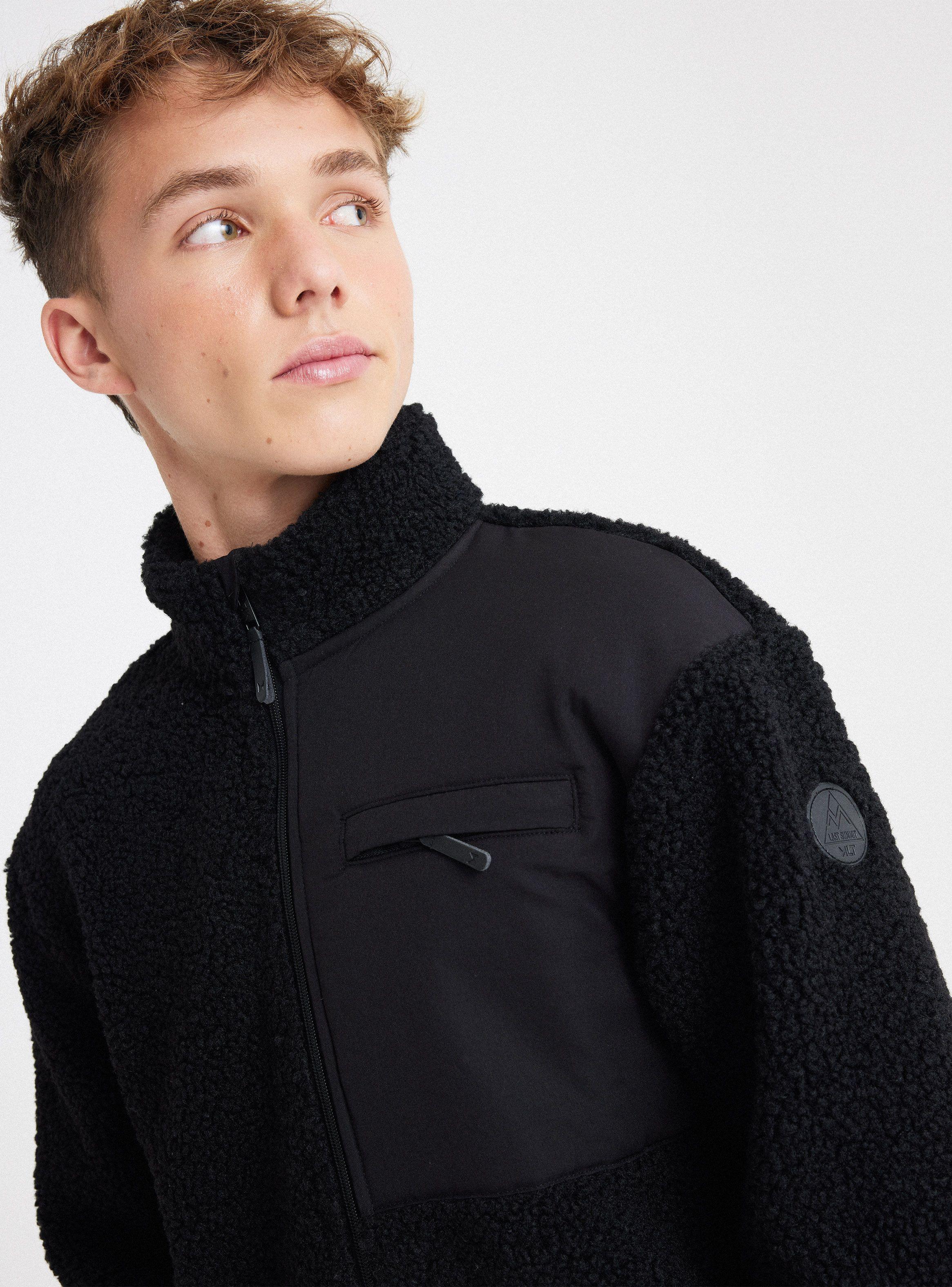 Polar Liso con Aplicación De Nailon y Bolsillo-1