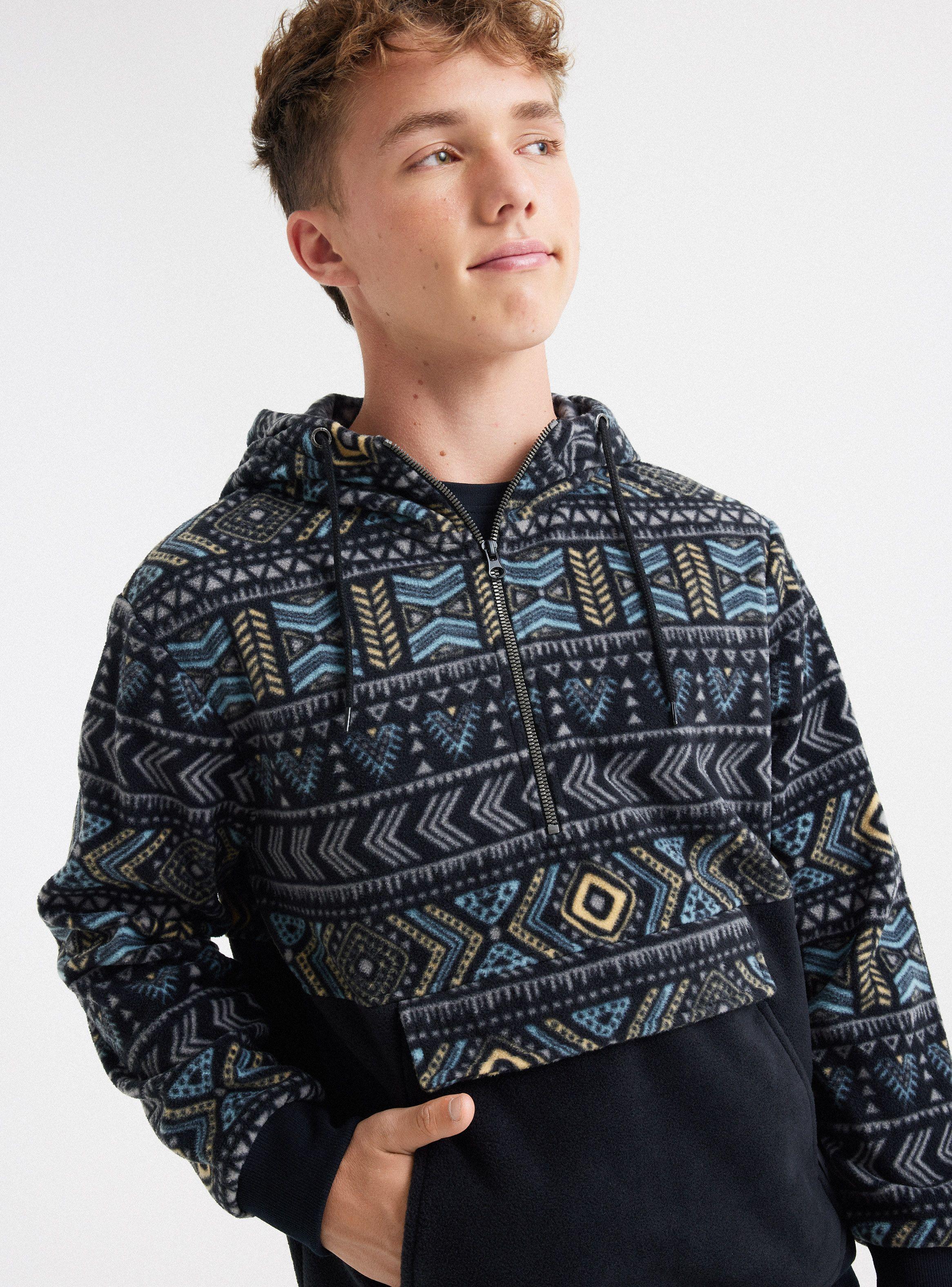 Polar Bloque Liso y Full Estampado con Bolsillo-1