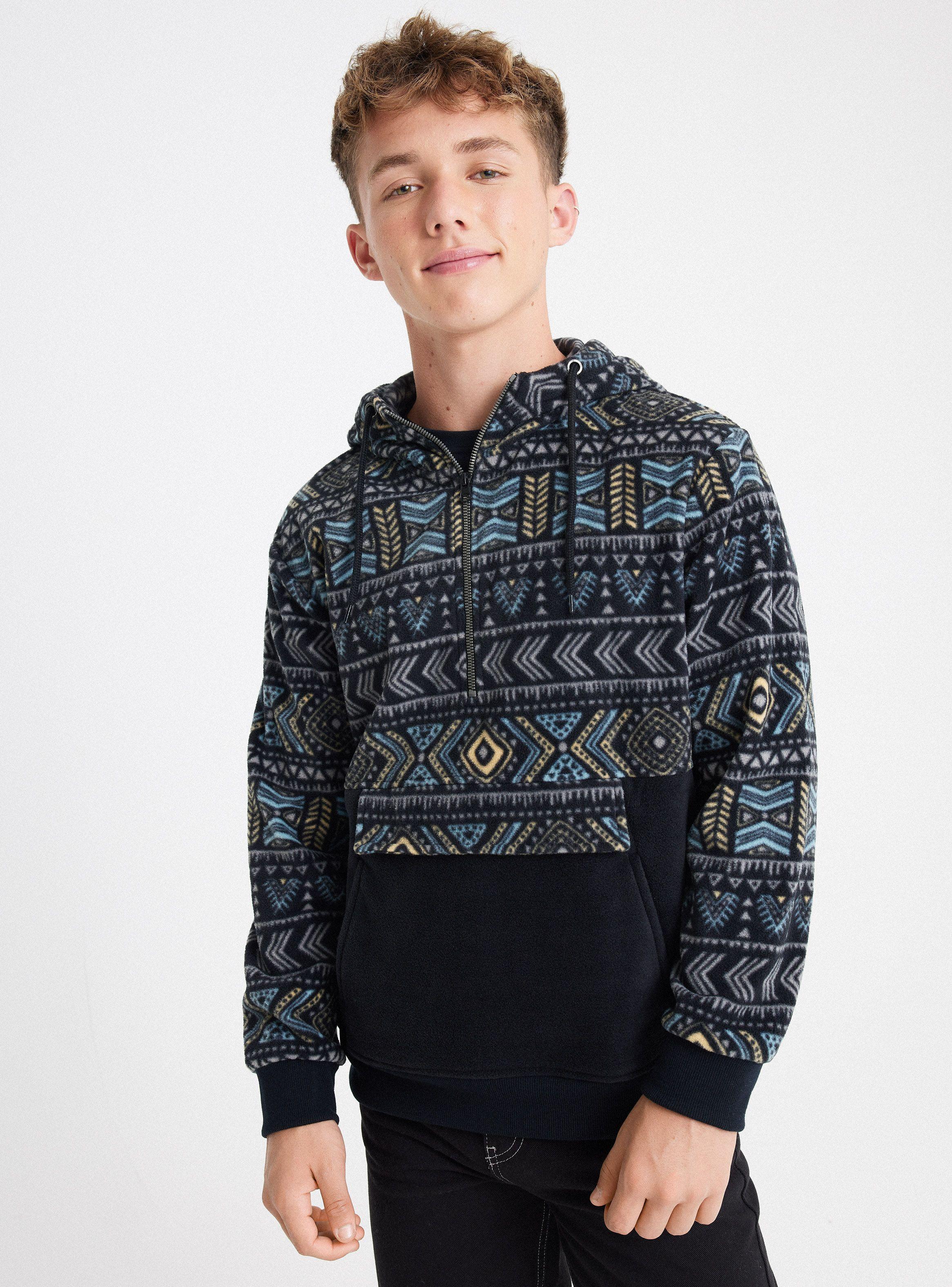 Polar Bloque Liso y Full Estampado con Bolsillo-0