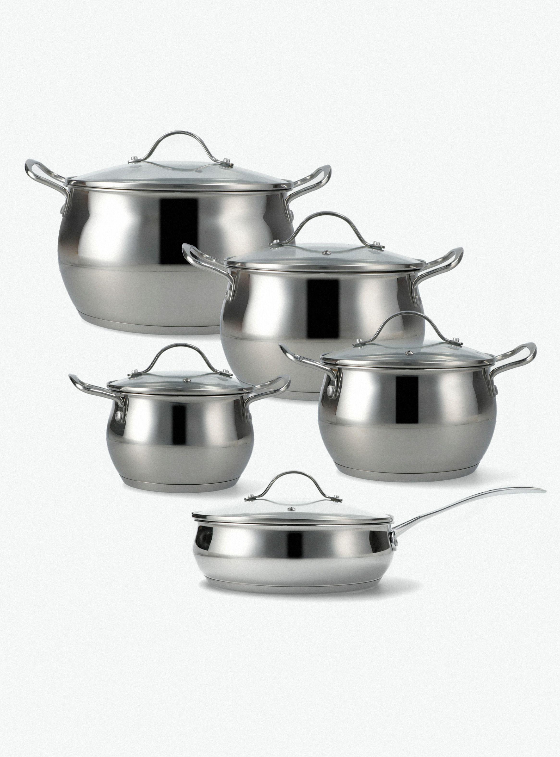 Batería de Cocina 10 Piezas Acero-0