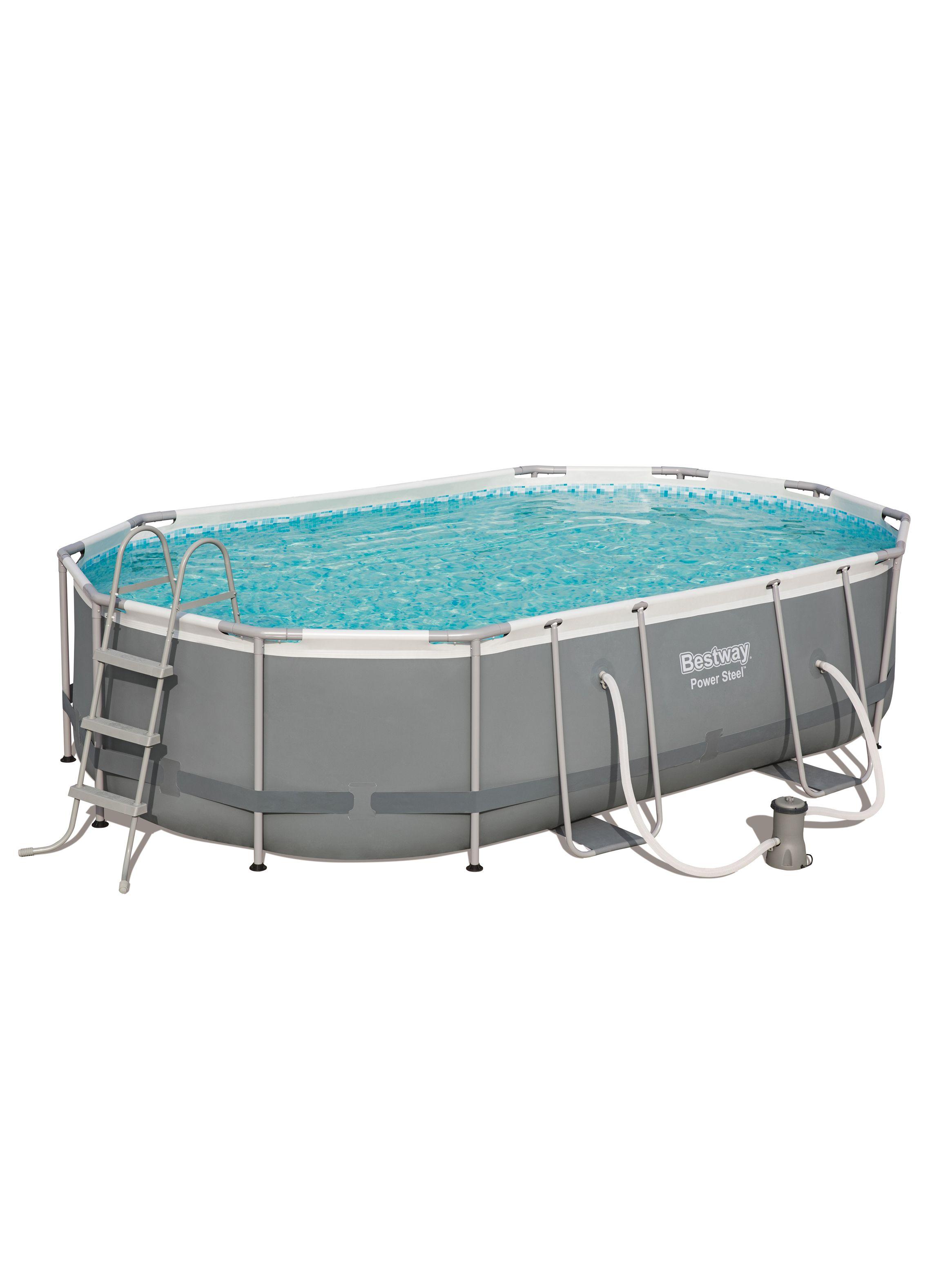 Piscina Power Steel 1.07x3.05x4.88 m Oval Pool Set-0