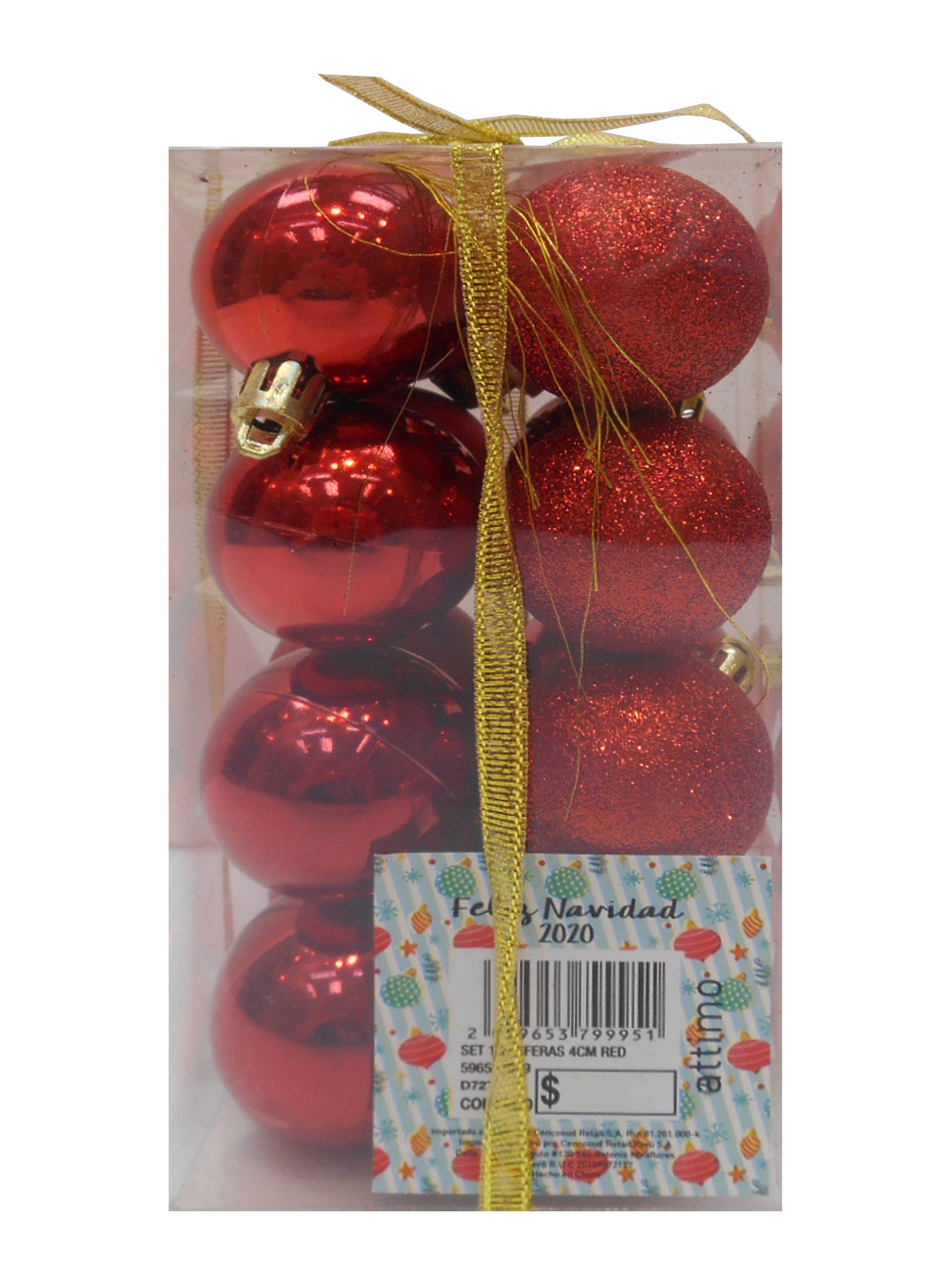 Set 16 Esferas Navidad Rojas 4 cm-2