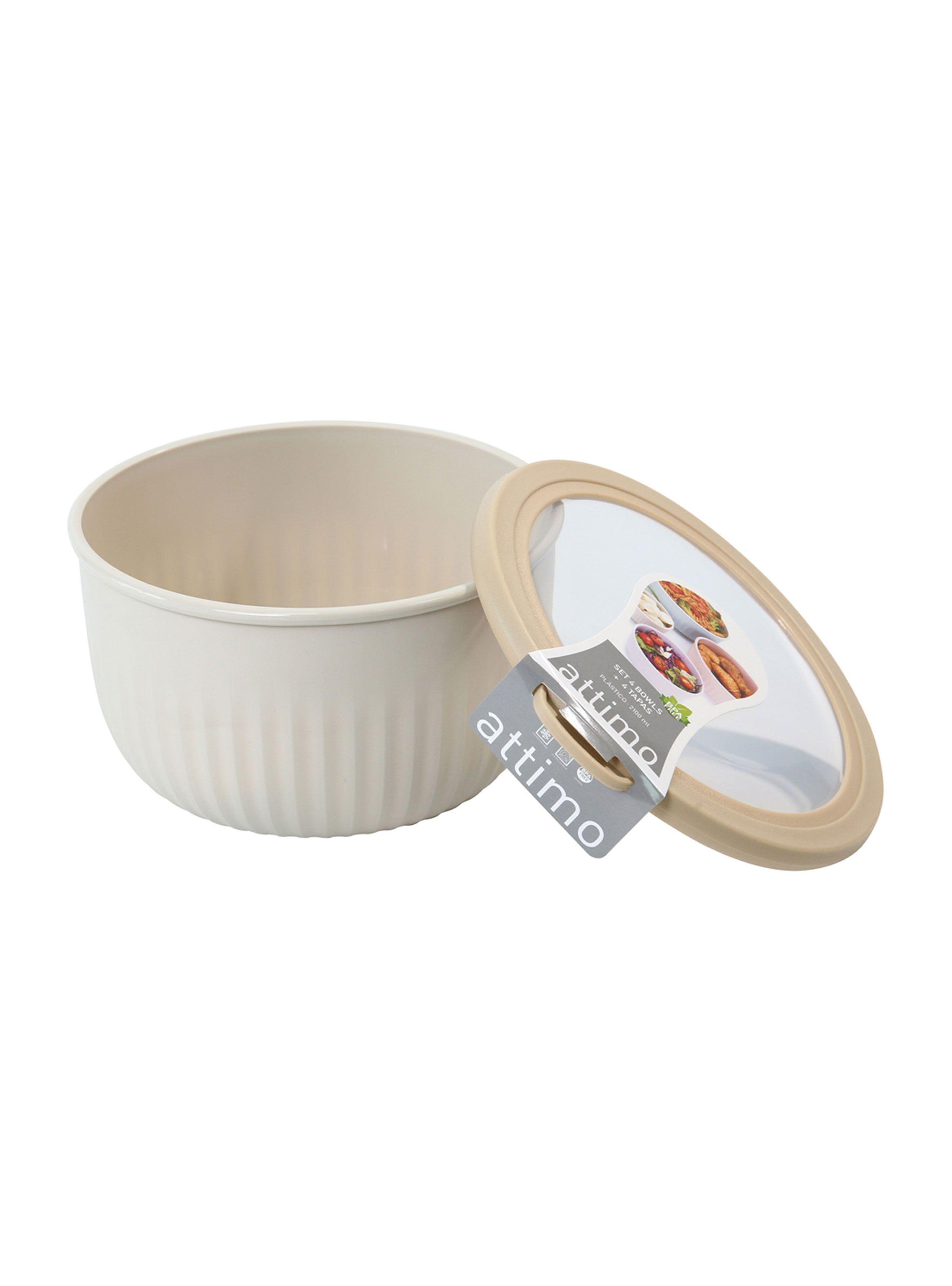 Set 4 Bowls con tapa L 550 ml + 1150 ml + 2100 ml + 3400 ml-6