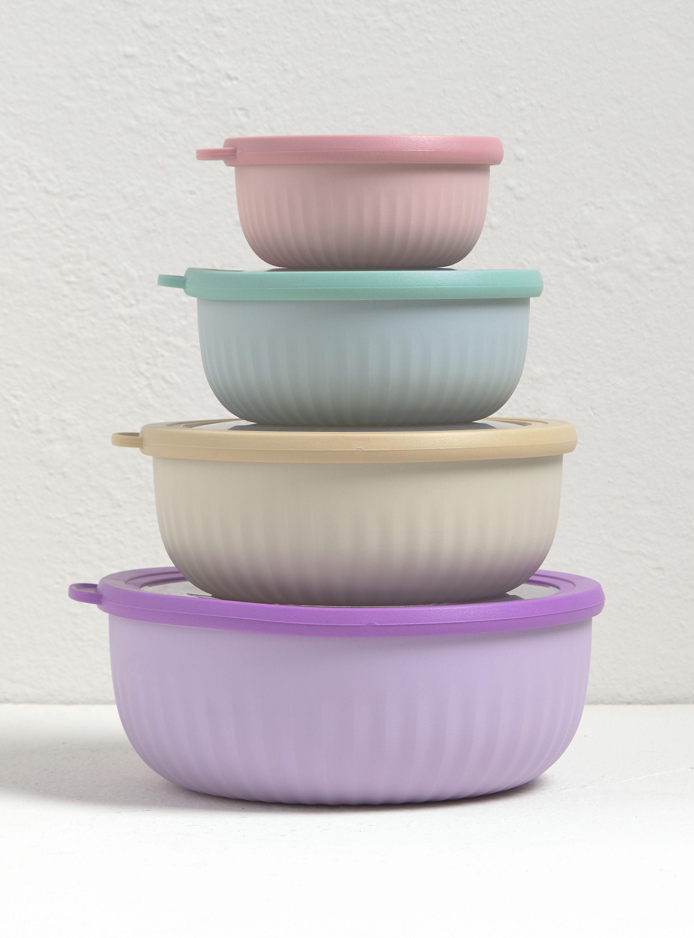 Set 4 Bowls con tapa M 360 ml + 730 ml + 1250 ml + 2200 ml-0
