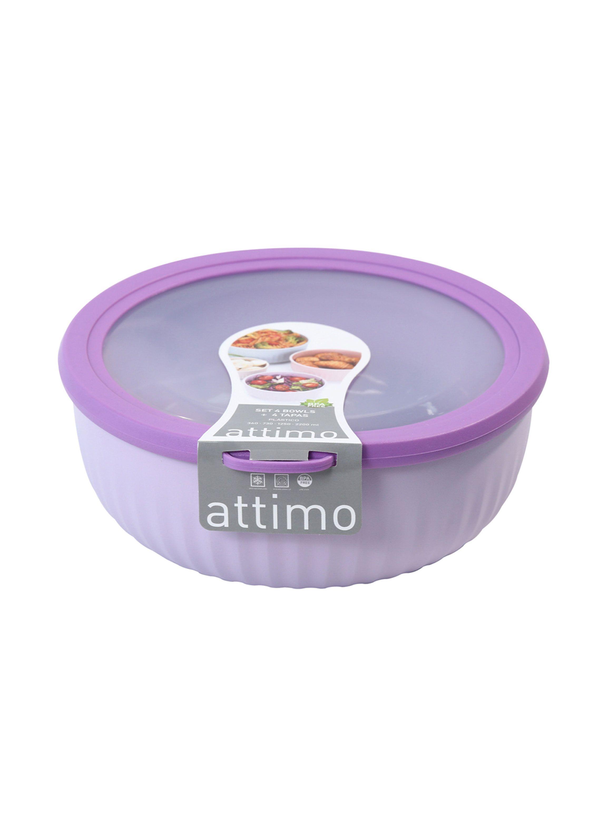 Set 4 Bowls con tapa M 360 ml + 730 ml + 1250 ml + 2200 ml-3