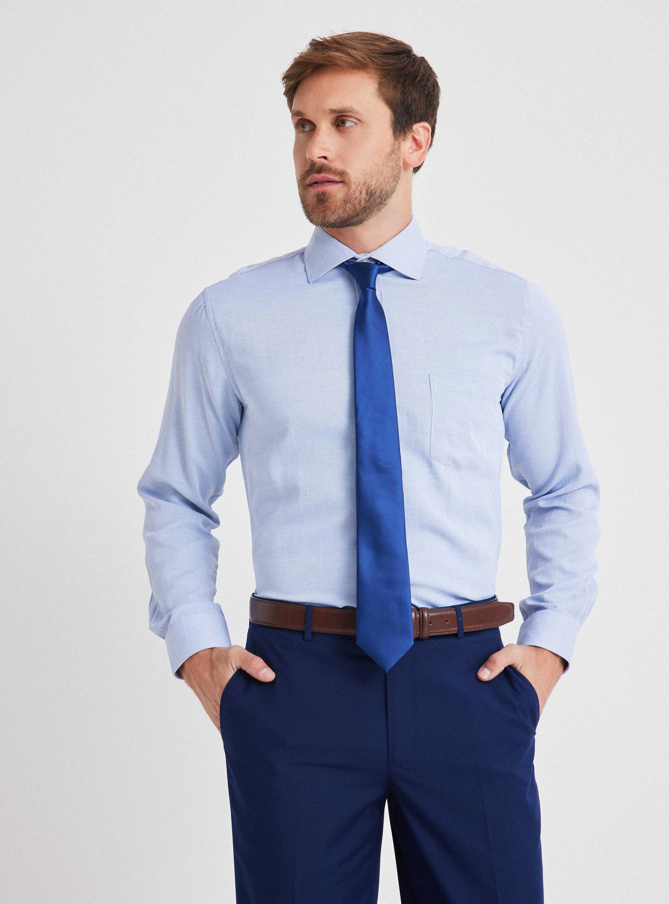 Camisa de Vestir Semi Slim Texturada Espigas-0