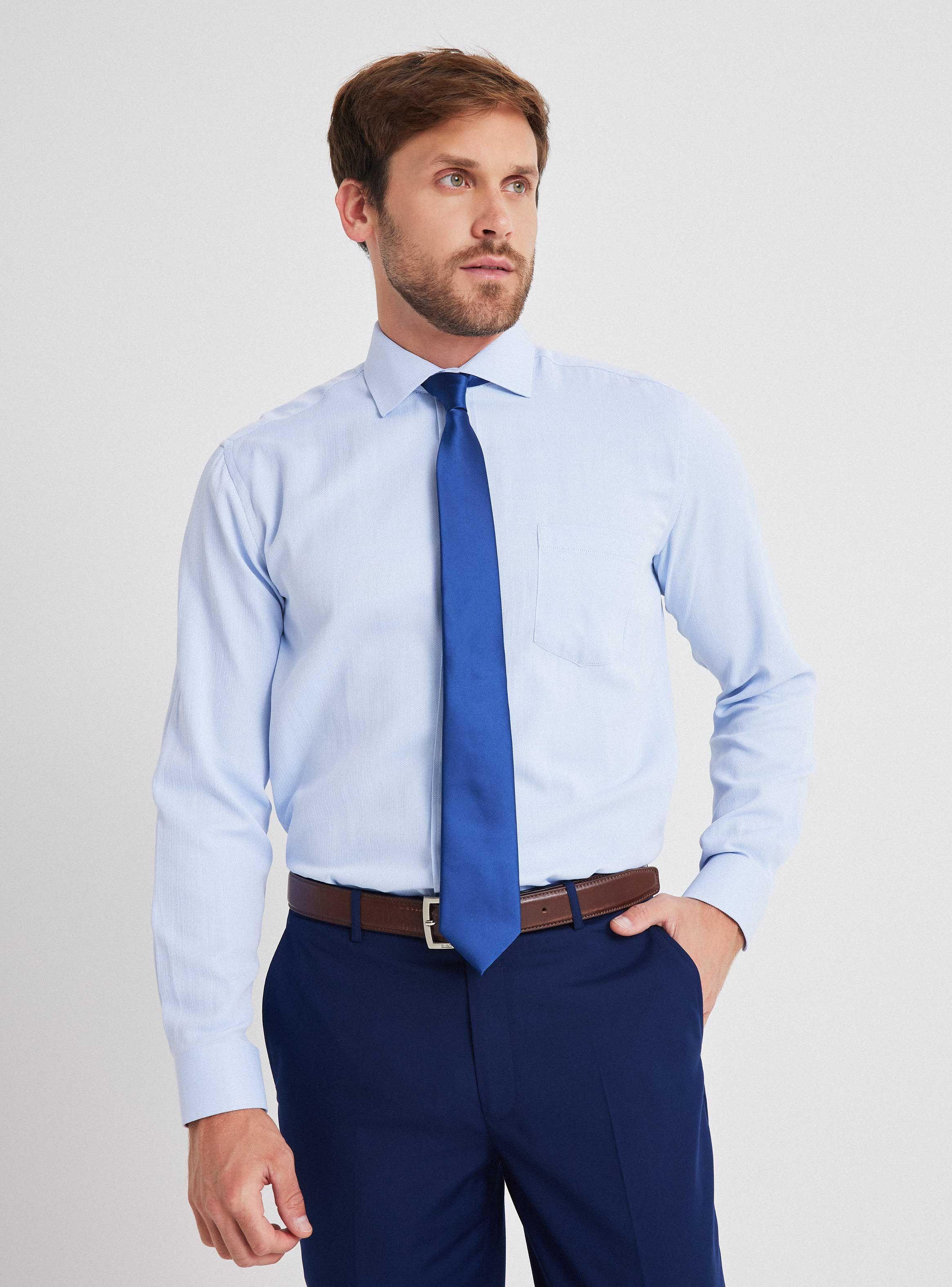 Camisa de Vestir Semi Slim Texturada Espigas de Johnson Classic