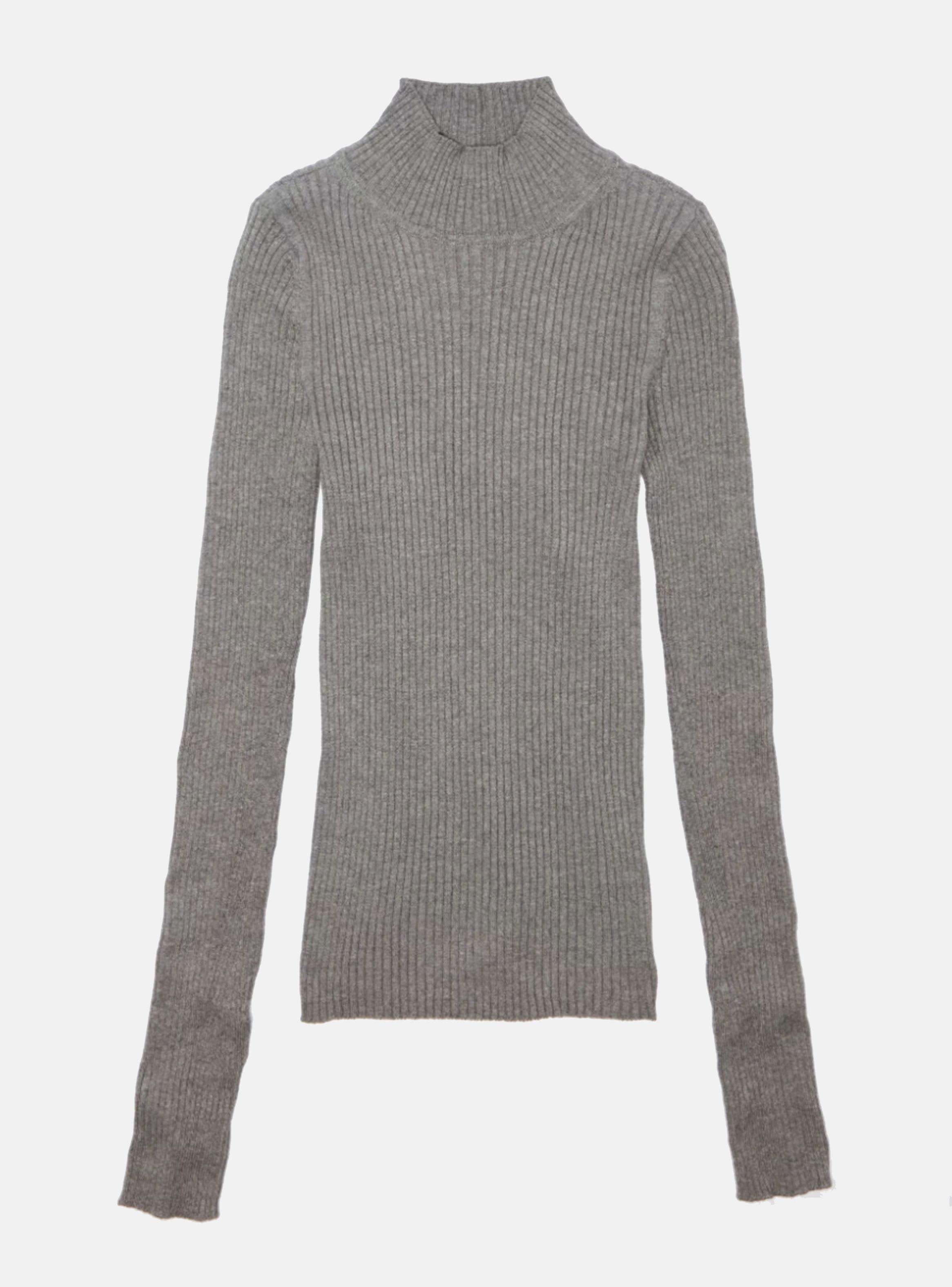 Sweater Con Cuello Alto Cerrado En Punto Elástico-2