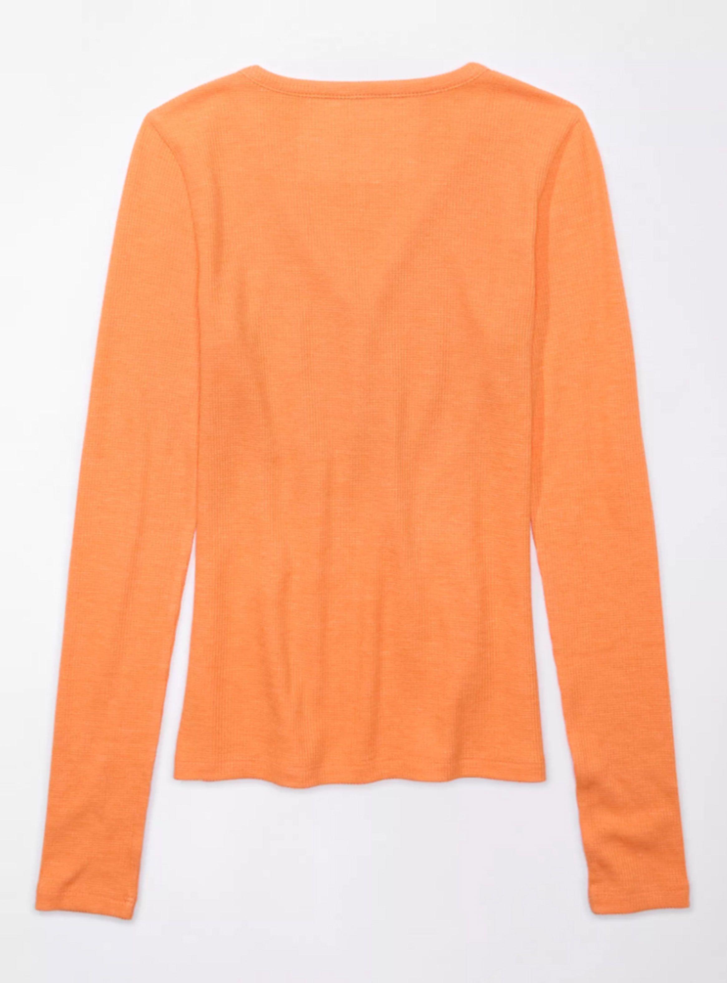 Polera Manga Larga Con Cuello Henley V Textura Waffle-3