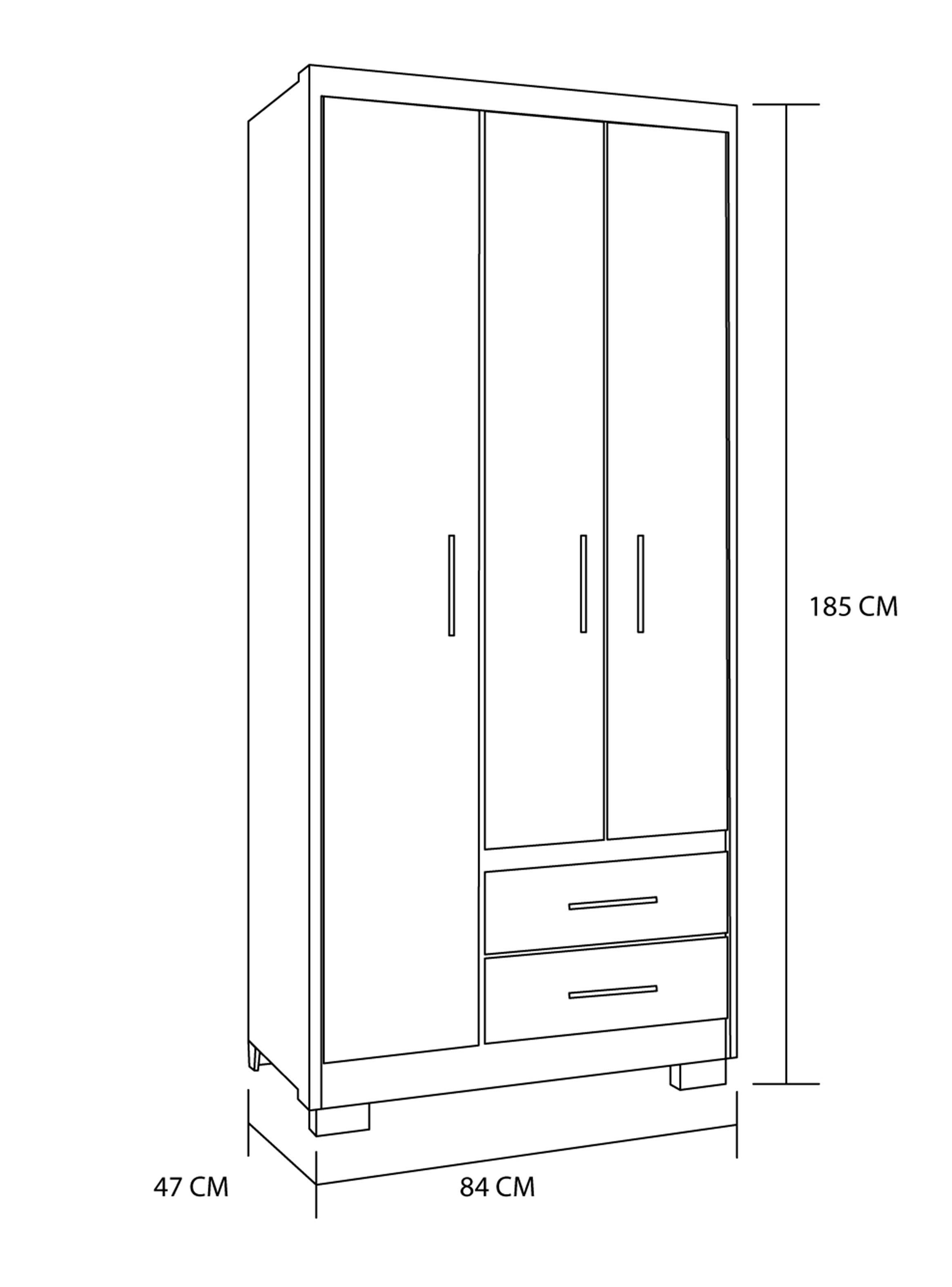 Clóset 3 Puertas 2 Cajones Primacy-1