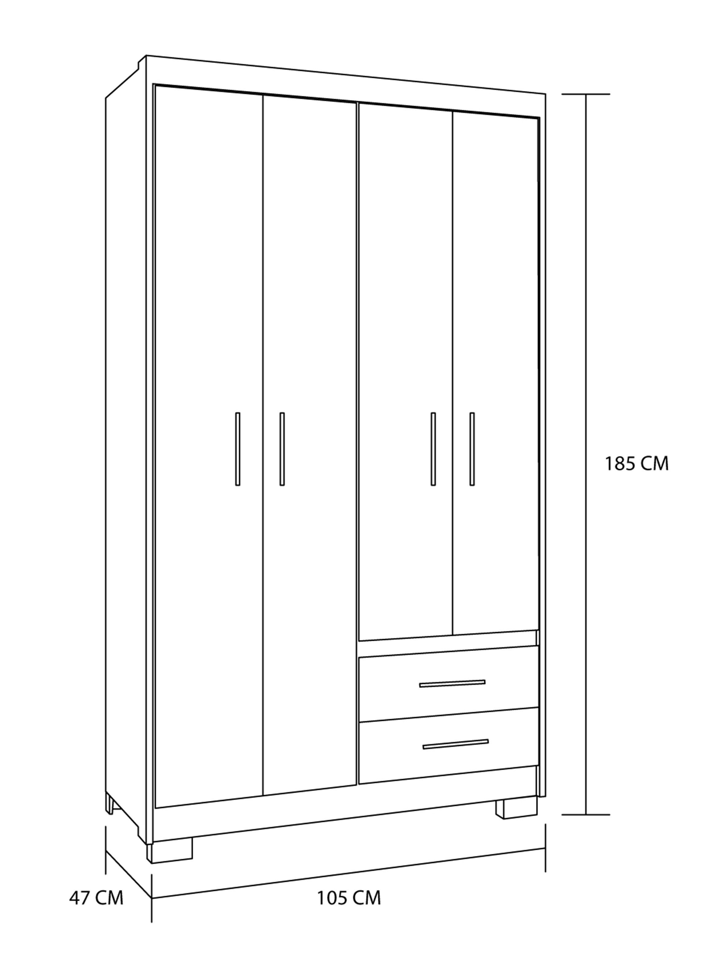 Clóset 4 Puertas 2 Cajones Primacy-1