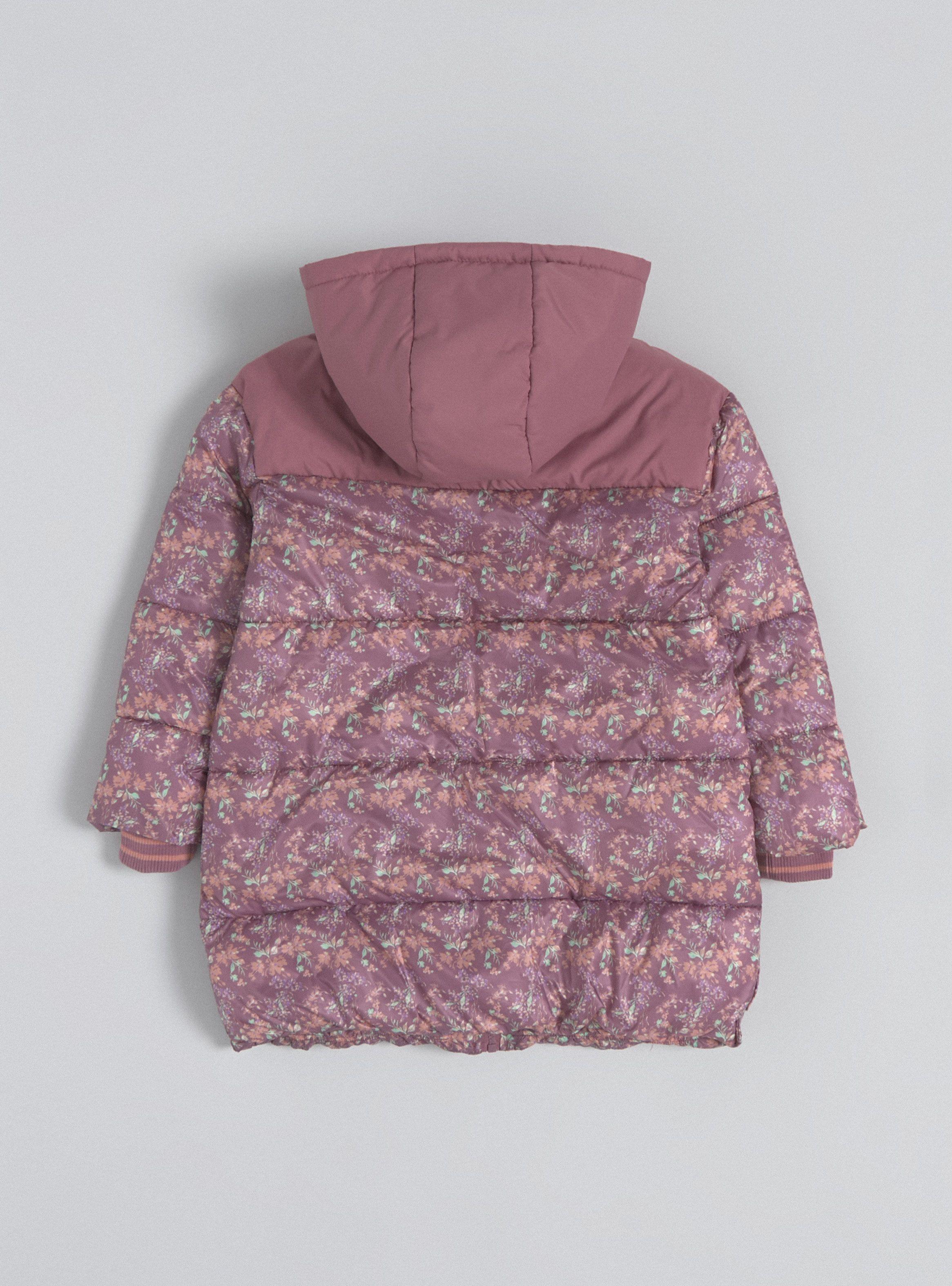 Parka Larga Estampada y con Capucha-1