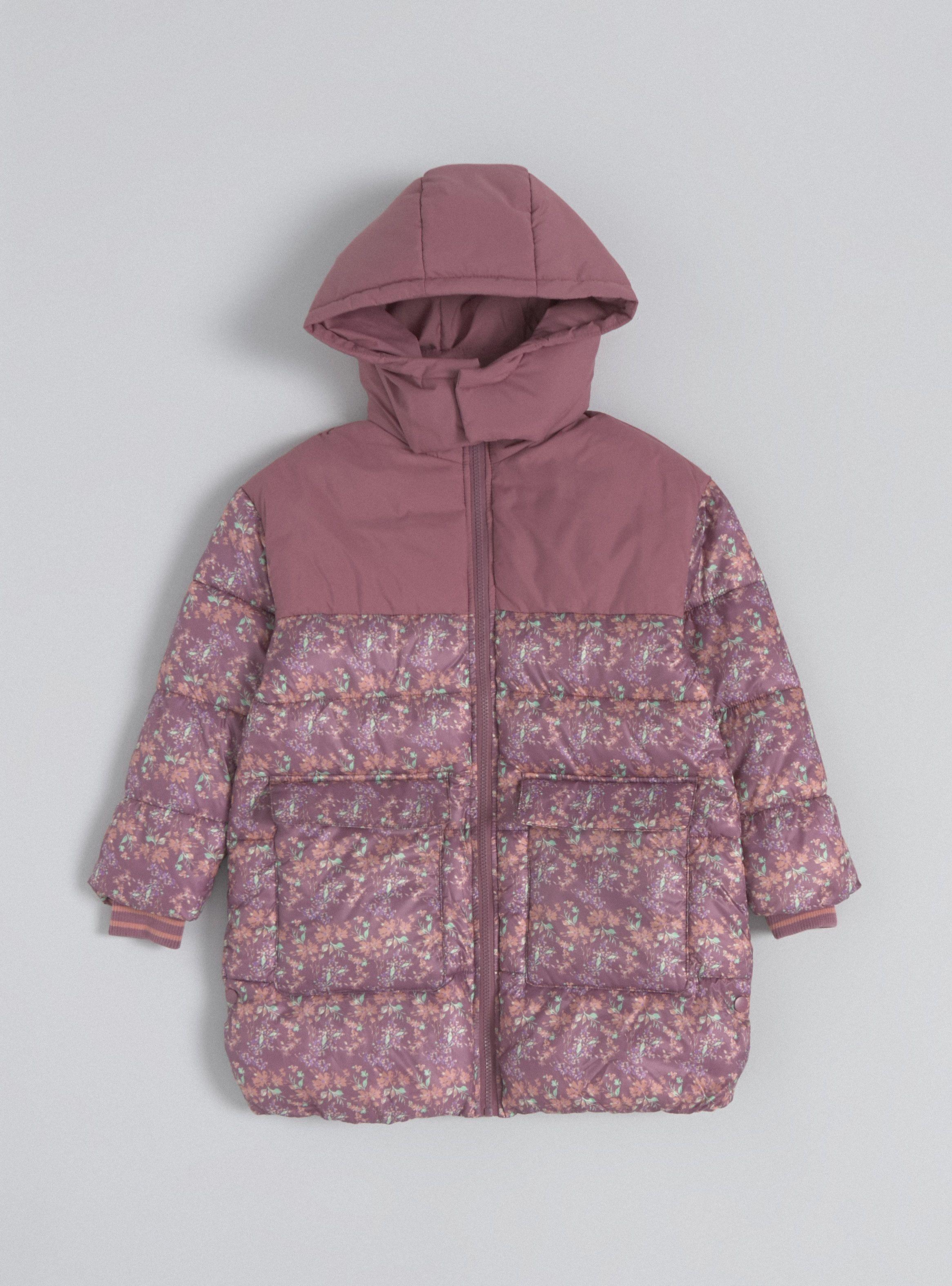 Parka Larga Estampada y con Capucha-0