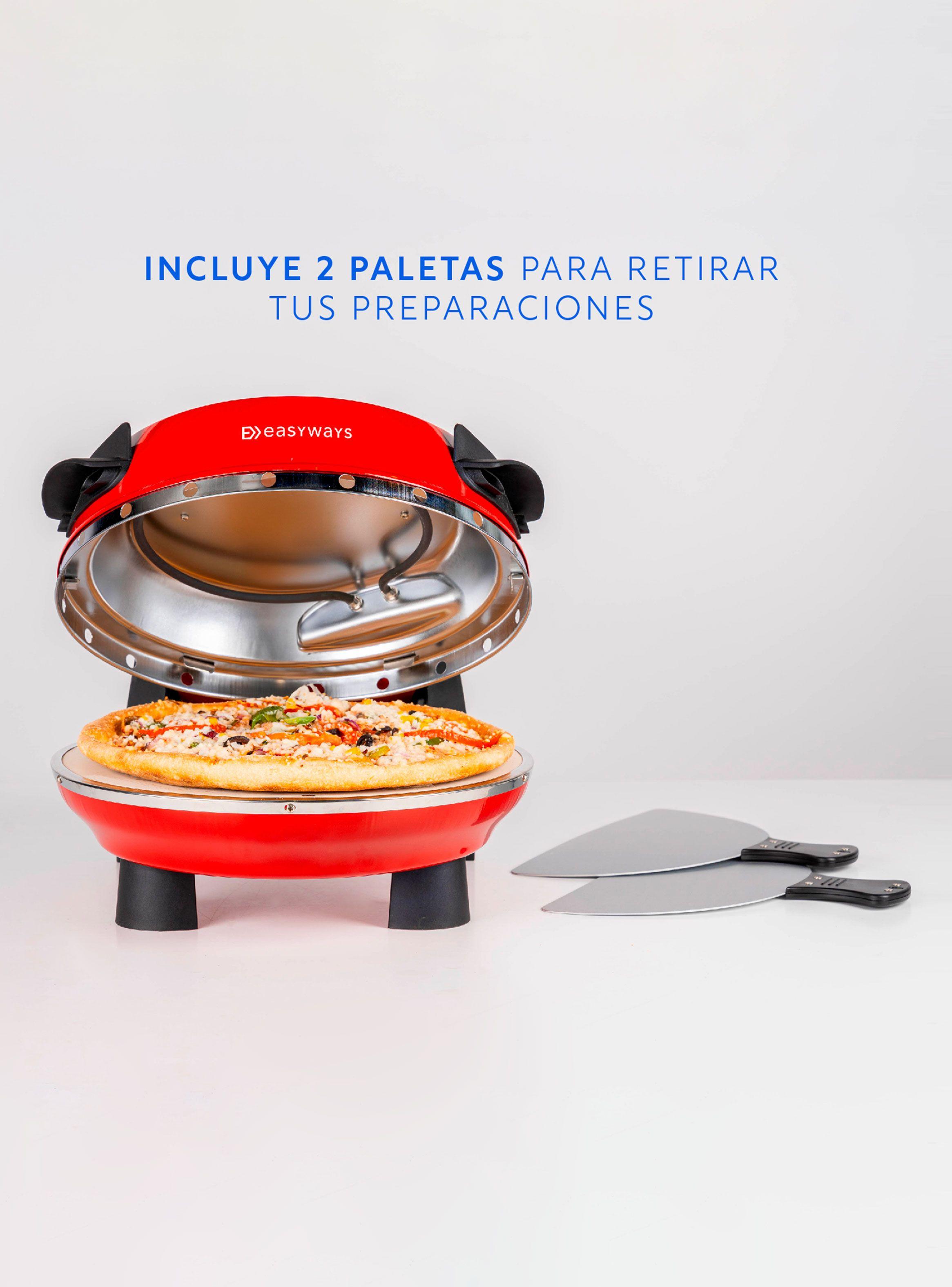 Horno Pizza Oven 1200W 30 cm Rojo-5